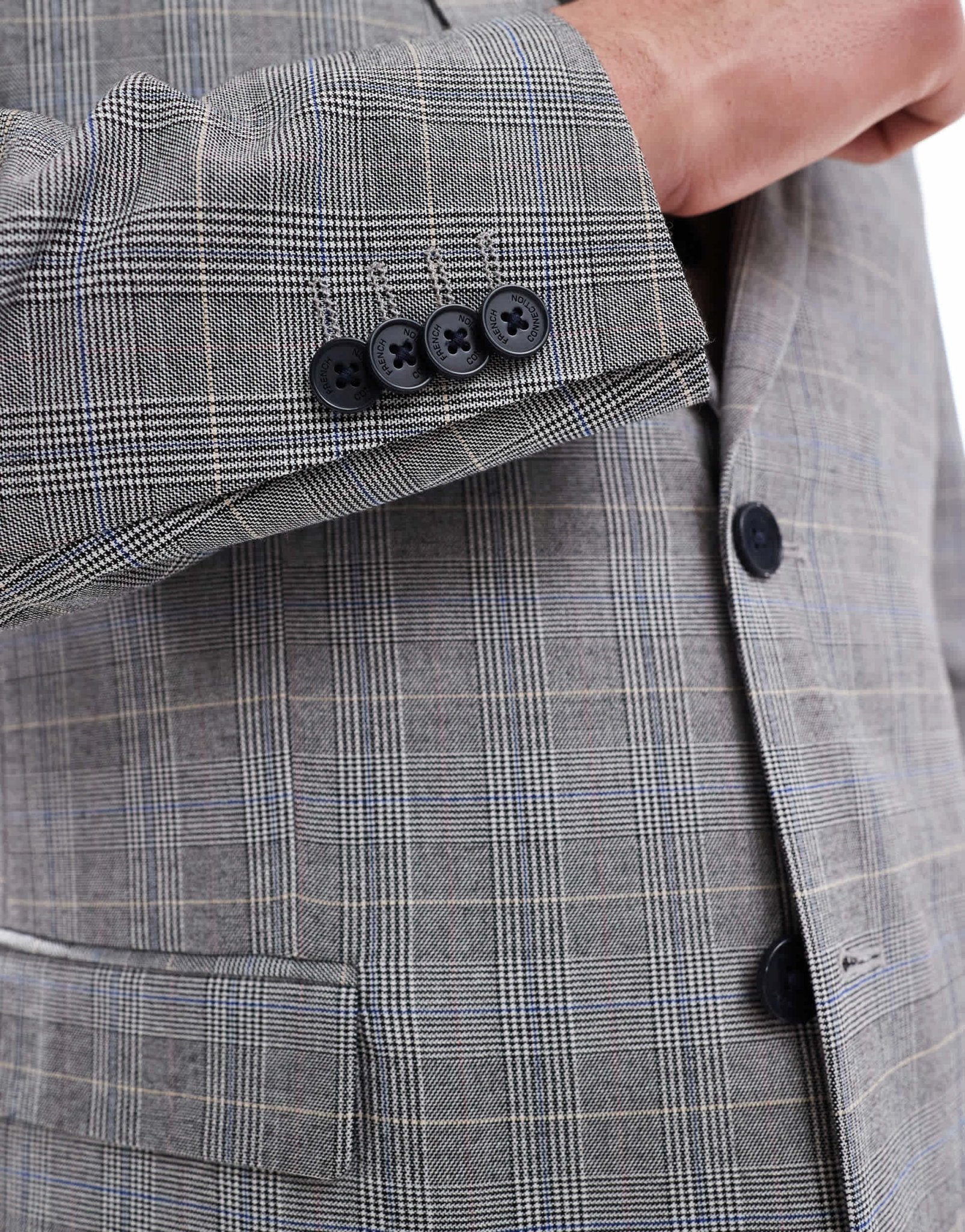 French Connection formal suit jacket co-ord in grey check - ASOS Sample Sale