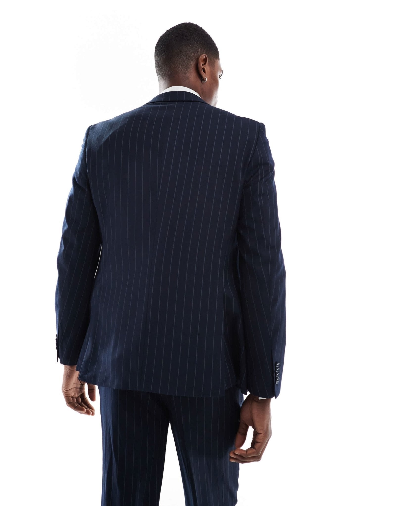 French Connection formal suit jacket co - ord in navy stripe - ASOS Sample Sale