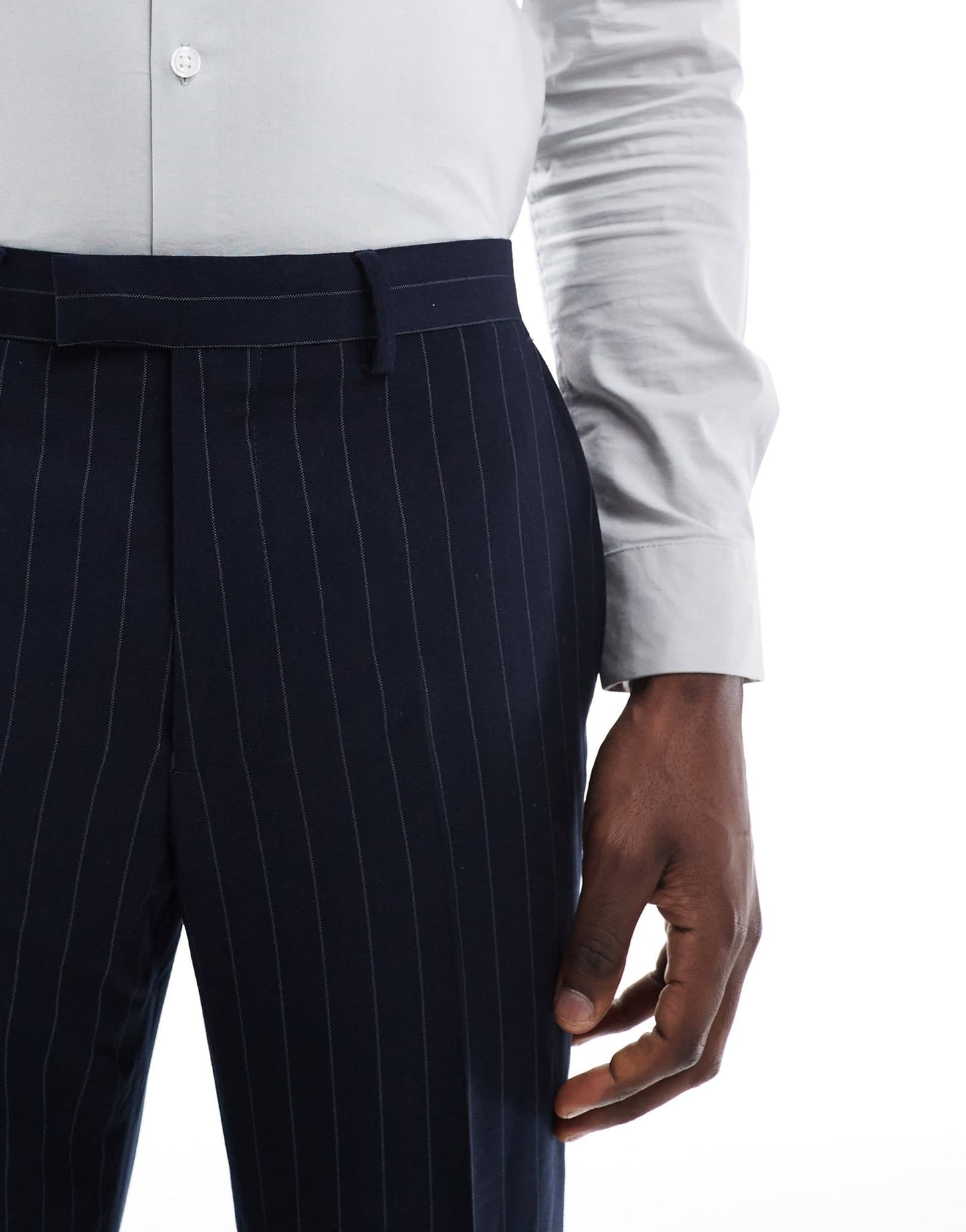 French Connection formal suit trousers co - ord in navy stripe - ASOS Sample Sale
