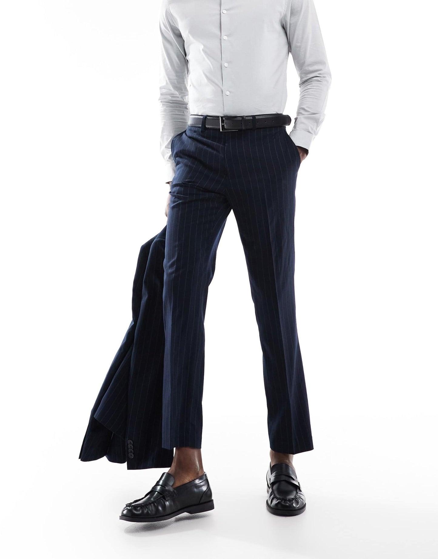 French Connection formal suit trousers co - ord in navy stripe - ASOS Sample Sale