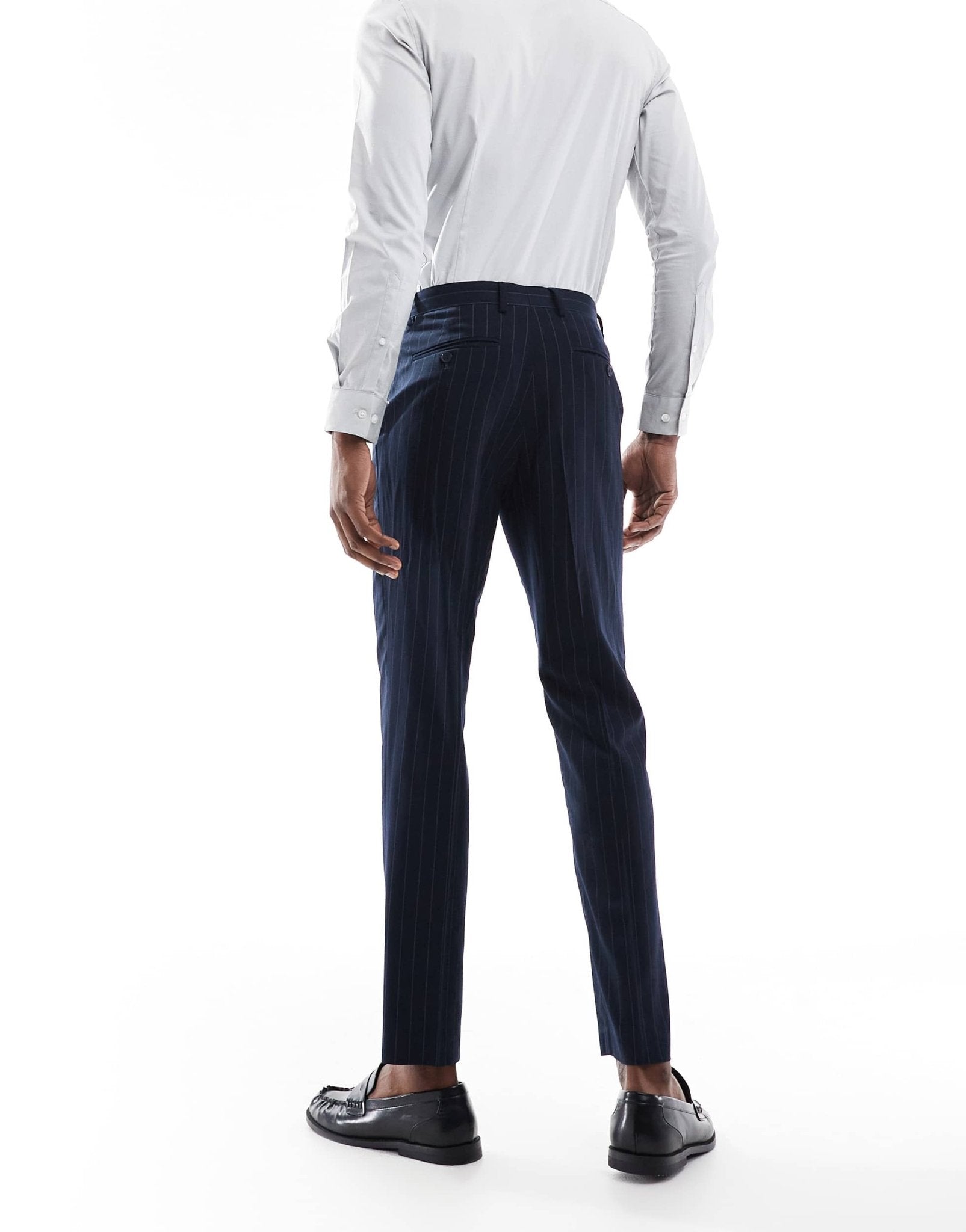 French Connection formal suit trousers co - ord in navy stripe - ASOS Sample Sale