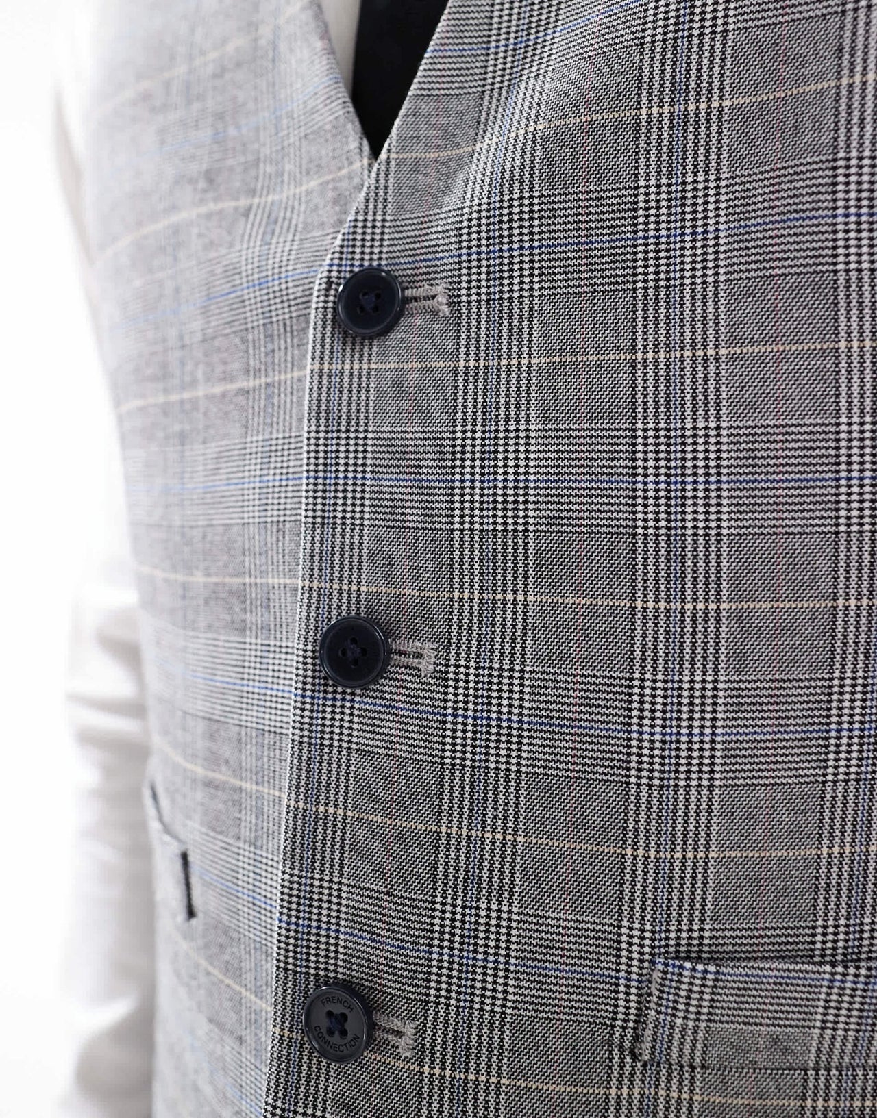 French Connection formal suit waistcoat co - ord in grey check - ASOS Sample Sale