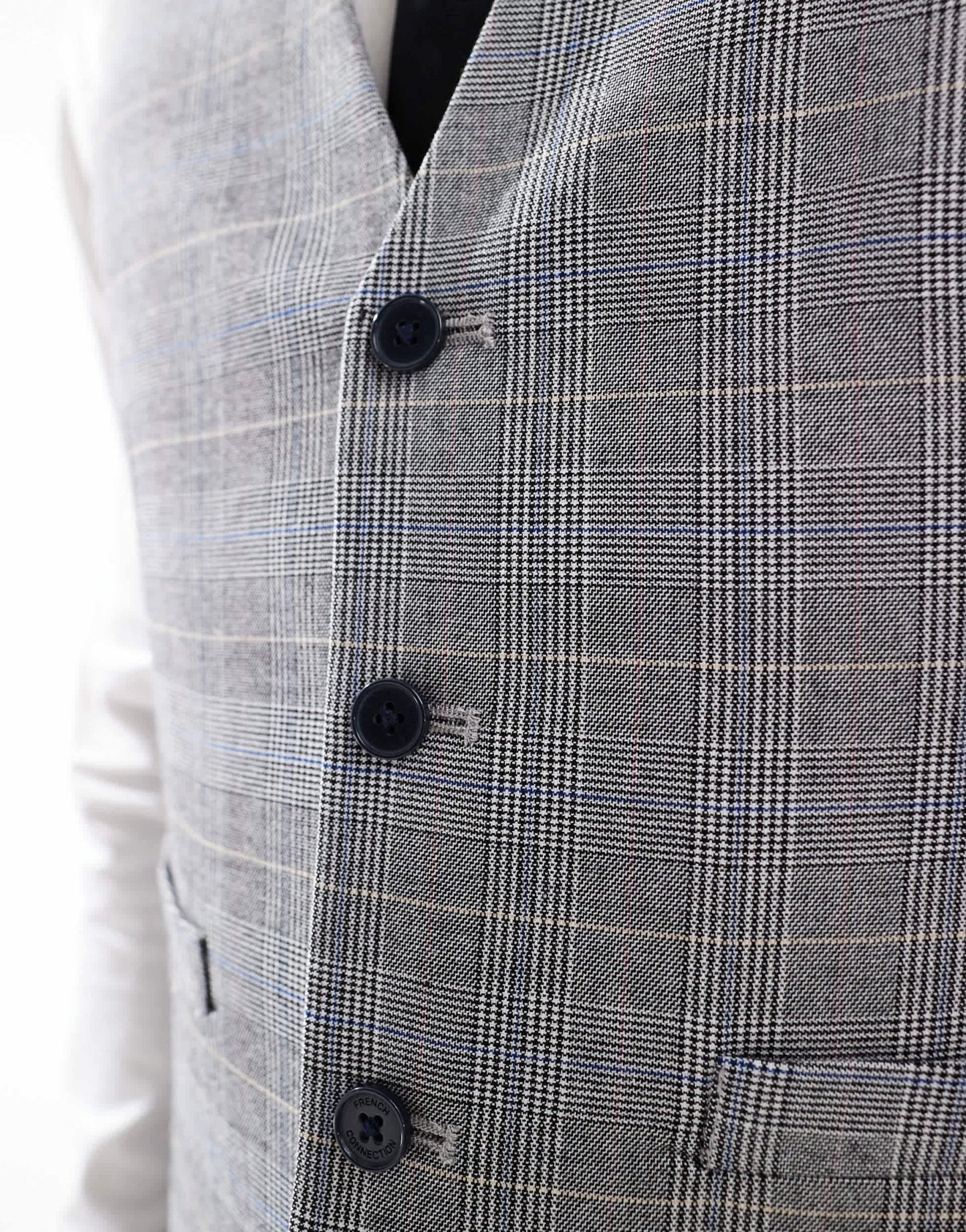 French Connection formal suit waistcoat co - ord in grey check - ASOS Sample Sale