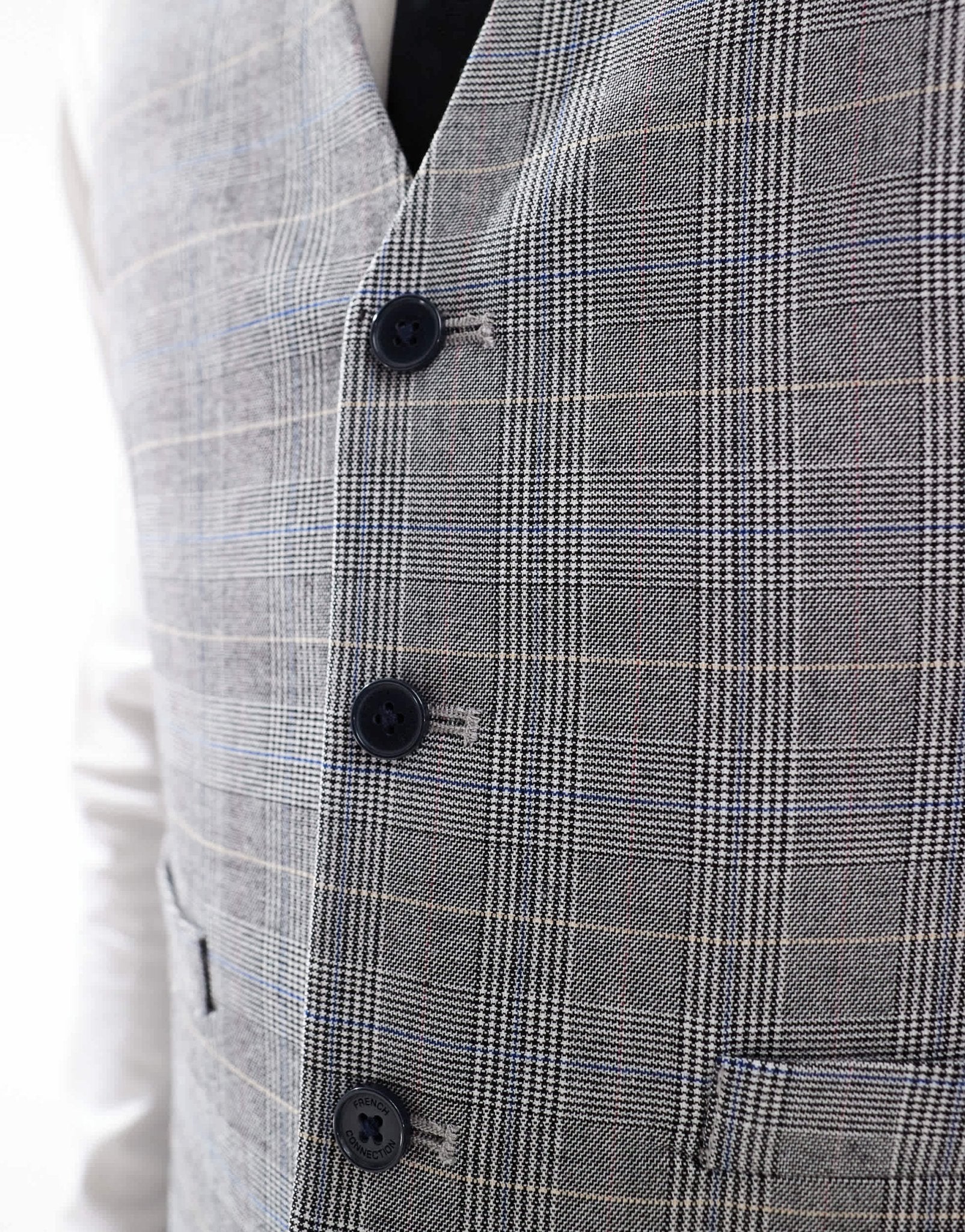 French Connection formal suit waistcoat co - ord in grey check - ASOS Sample Sale