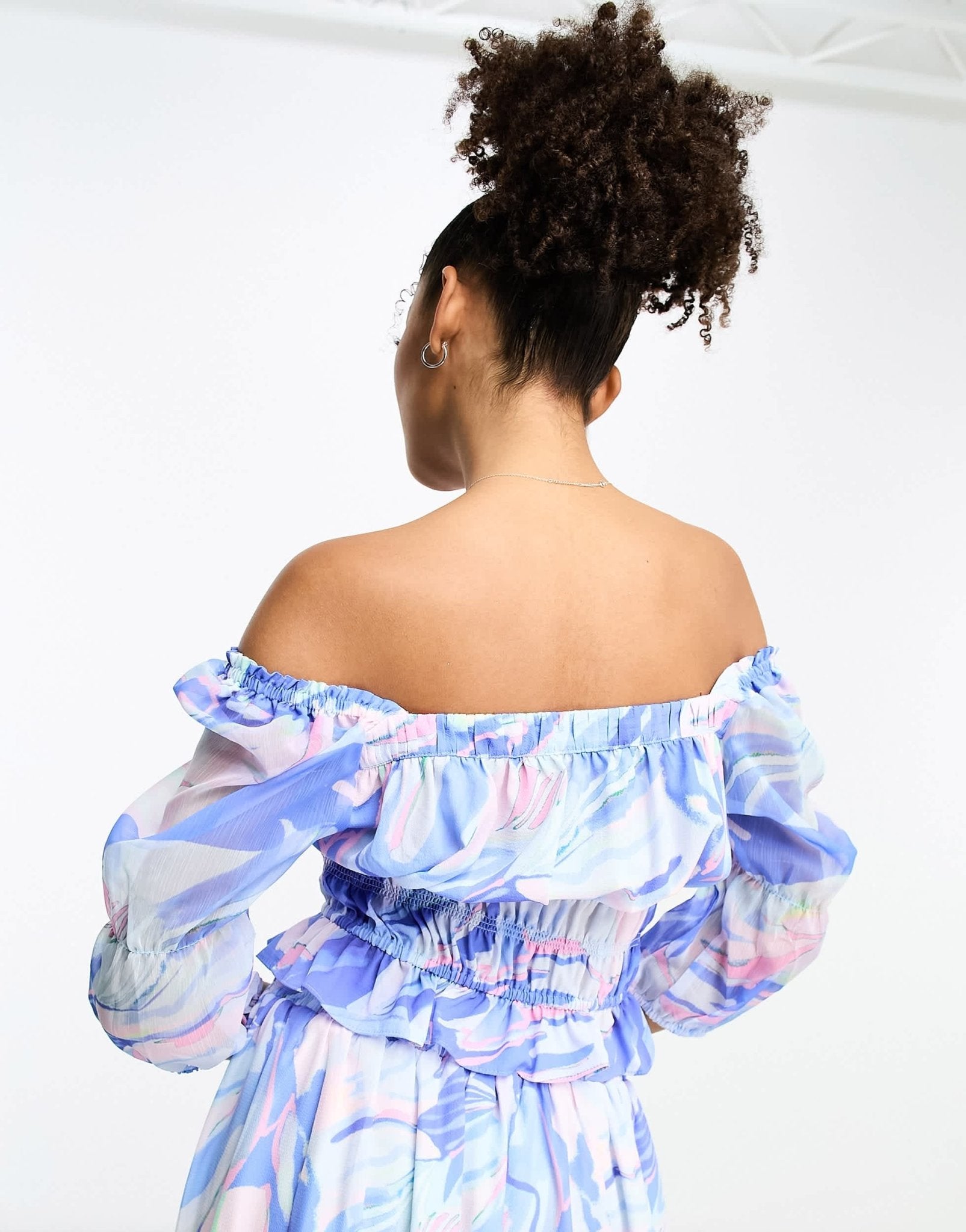 French Connection gathered mesh crop top in marble co - ord - ASOS Sample Sale