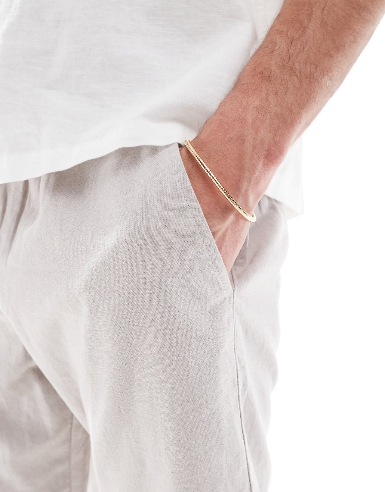 French Connection linen drawstring shorts in stone - ASOS Sample Sale