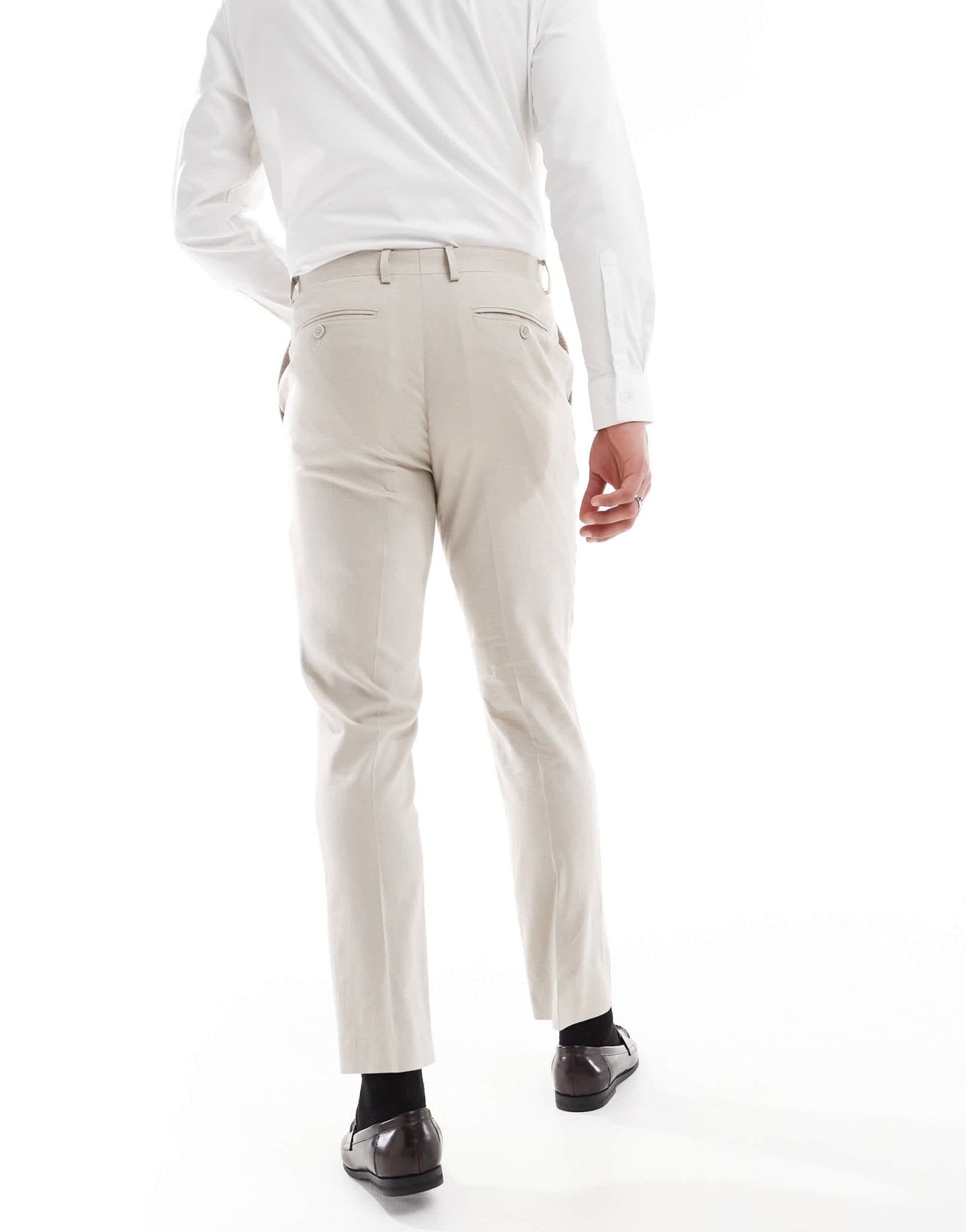 French Connection linen formal suit trousers co-ord in stone - ASOS Sample Sale