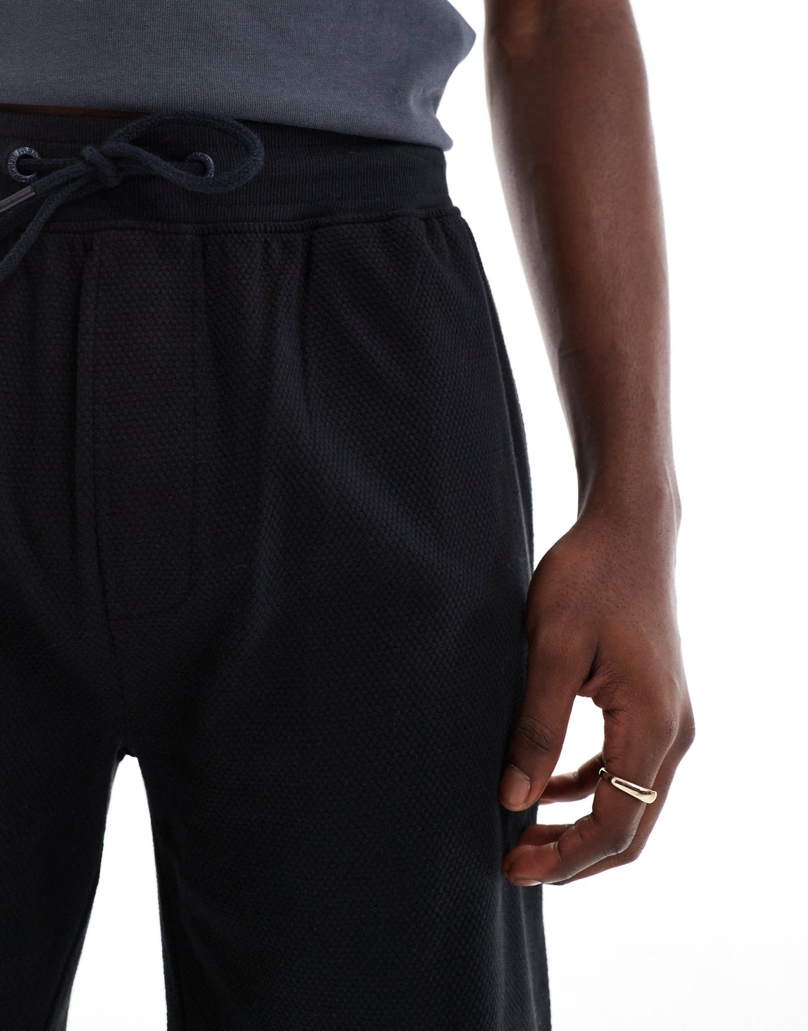 French Connection popcorn drawtsring shorts in navy - ASOS Sample Sale