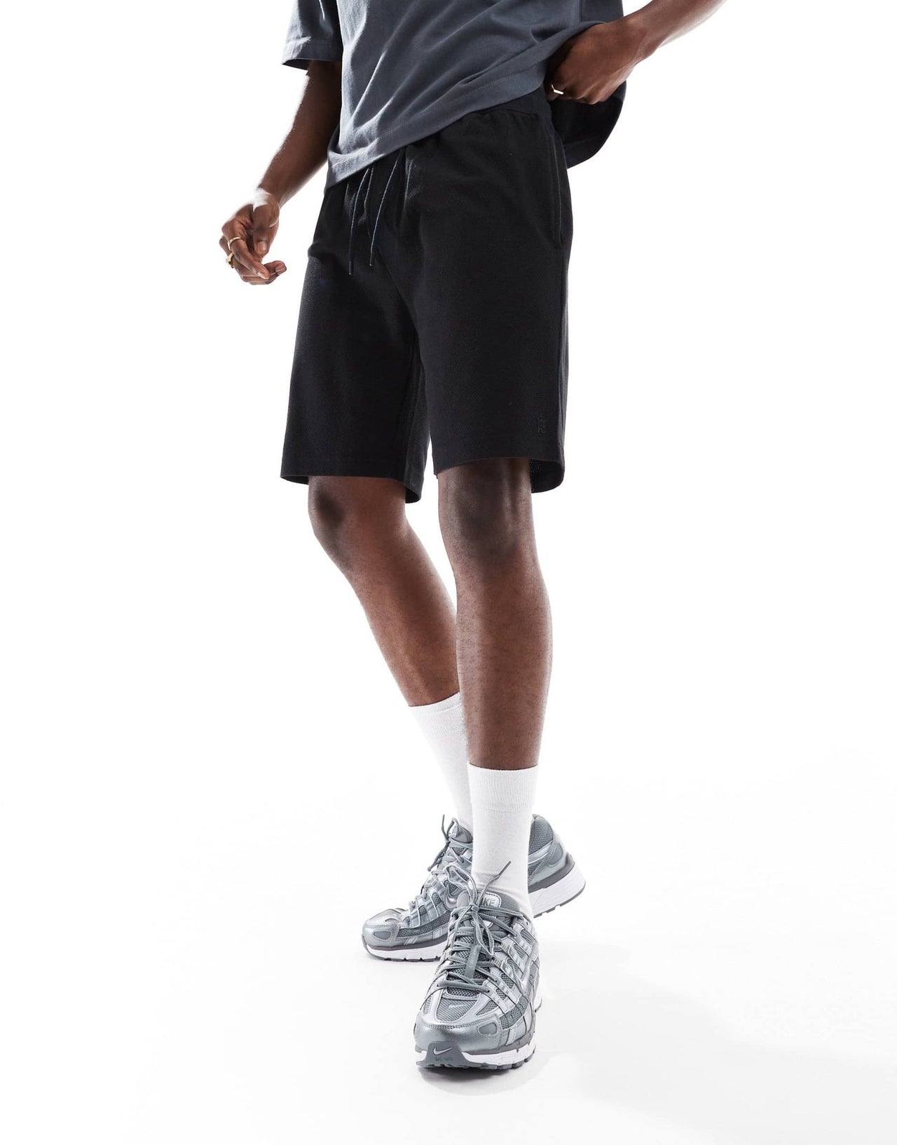 French Connection popcorn drawtsring shorts in navy - ASOS Sample Sale