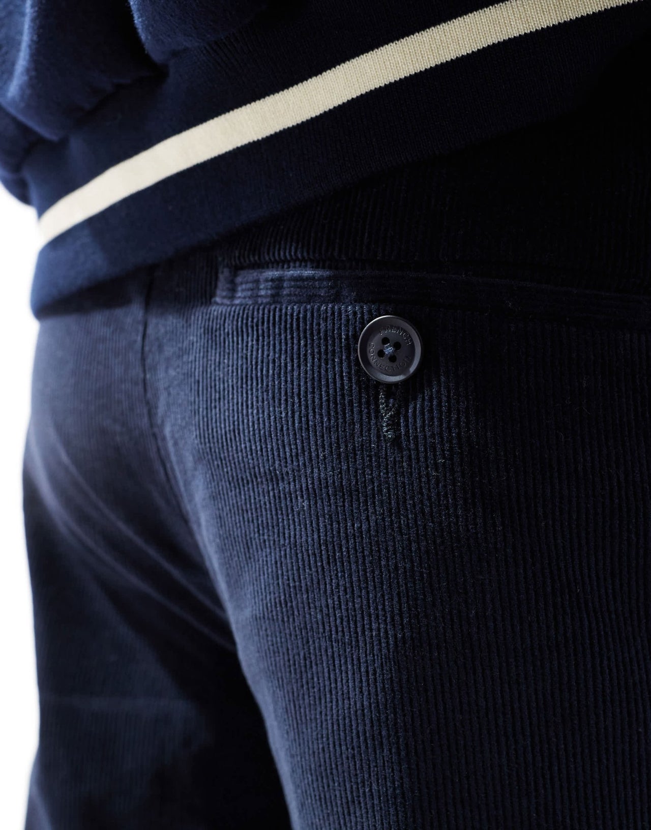 French Connection slim leg cord trousers in navy - ASOS Sample Sale