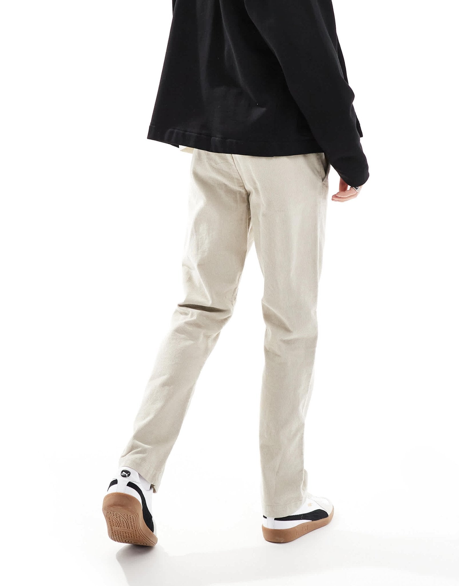 French Connection slim leg cord trousers in stone - ASOS Sample Sale