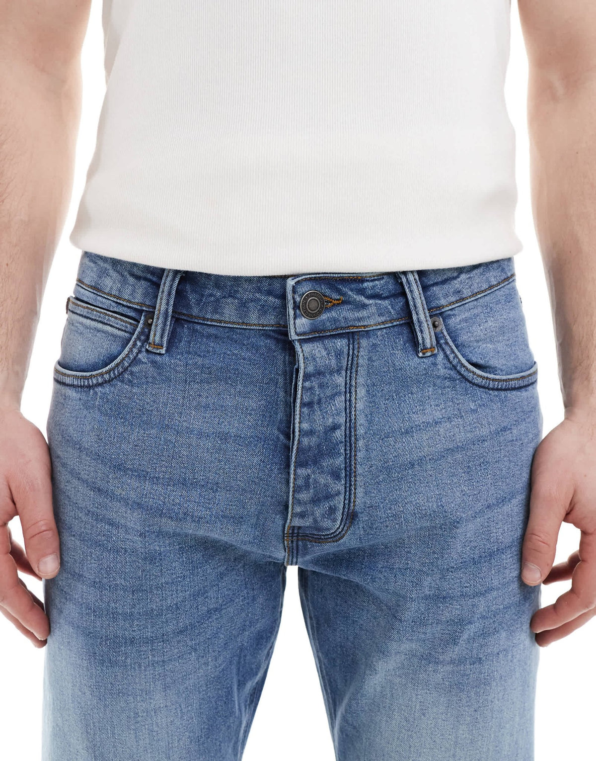 French Connection slim leg jeans in light wash blue - ASOS Sample Sale