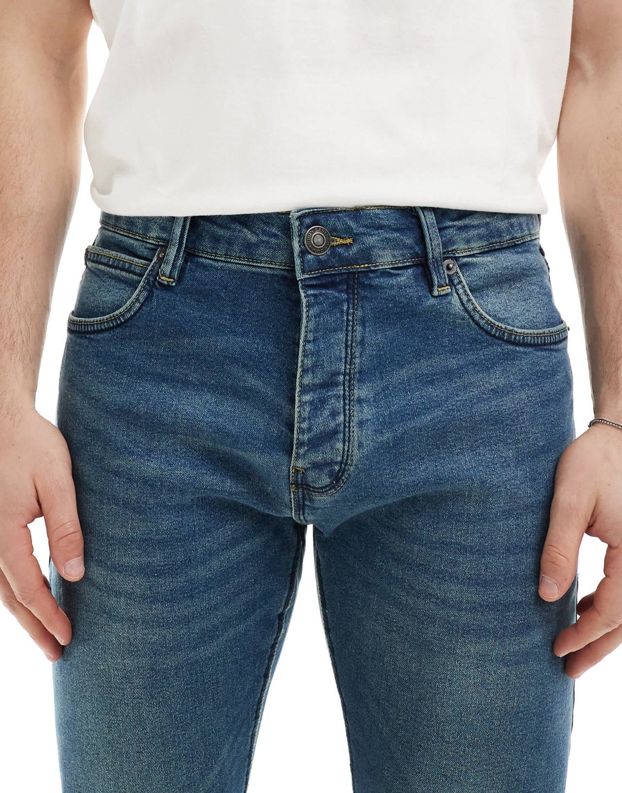 French Connection slim leg jeans in mid wash blue - ASOS Sample Sale