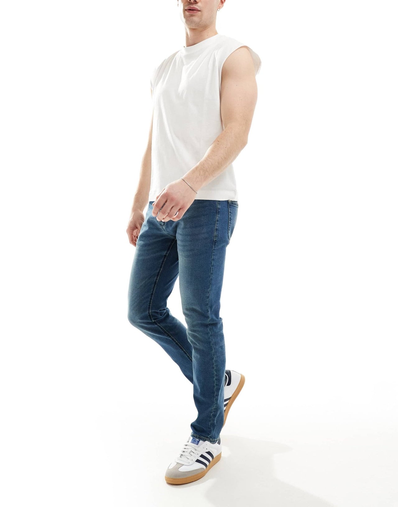 French Connection slim leg jeans in mid wash blue - ASOS Sample Sale