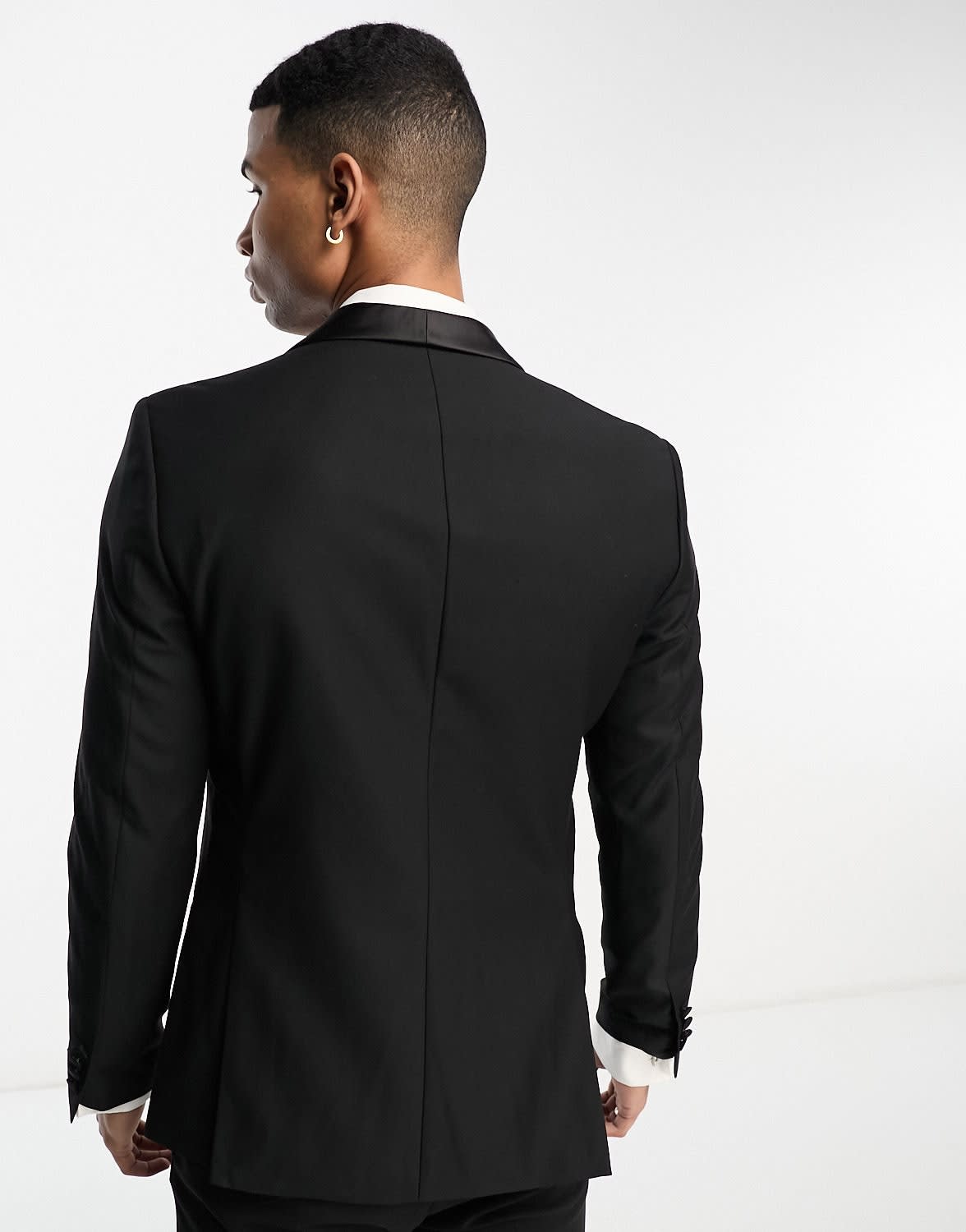 French Connection suit jacket in black with contrasting lapels - ASOS Sample Sale