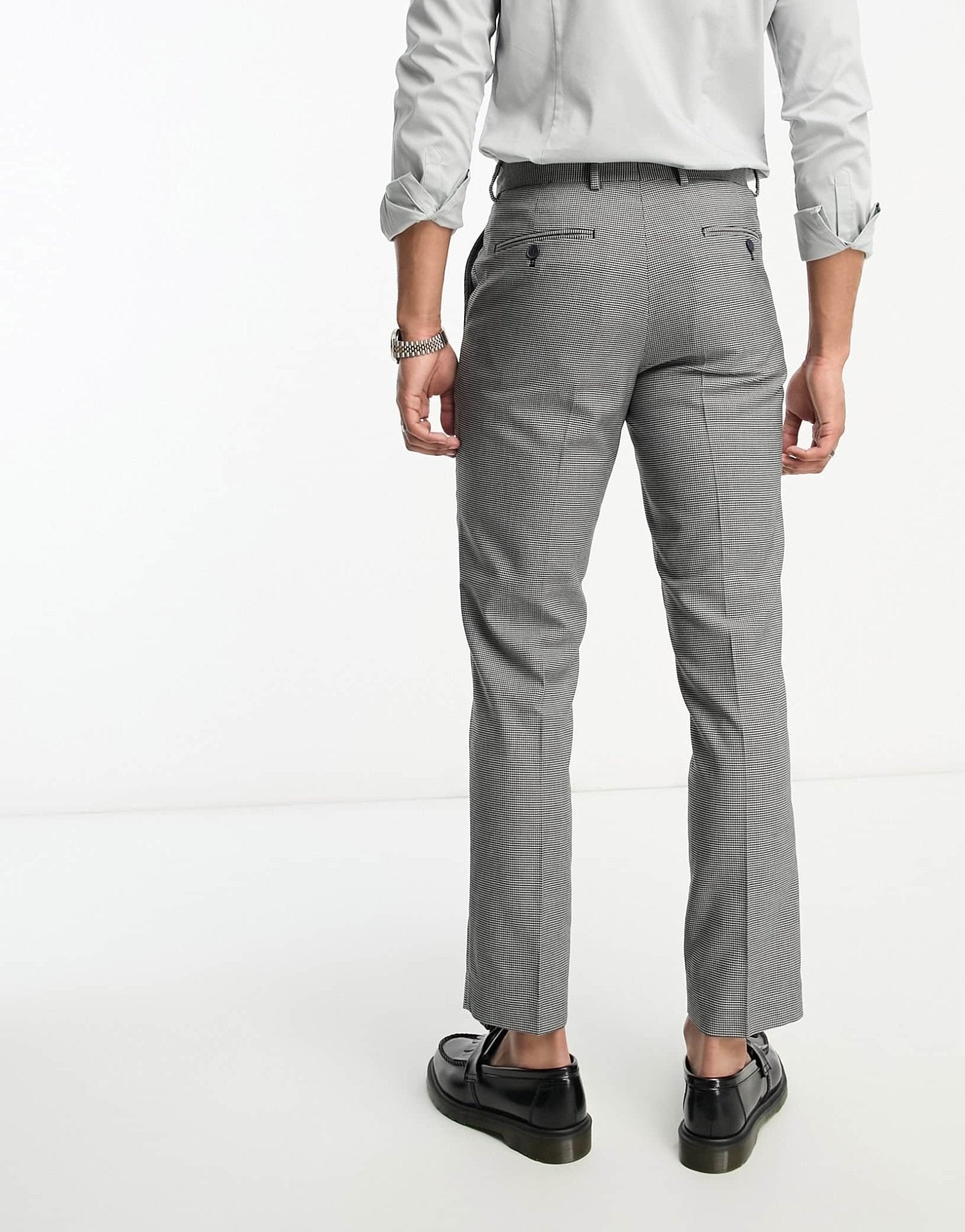French Connection suit trousers in marine and grey check - ASOS Sample Sale