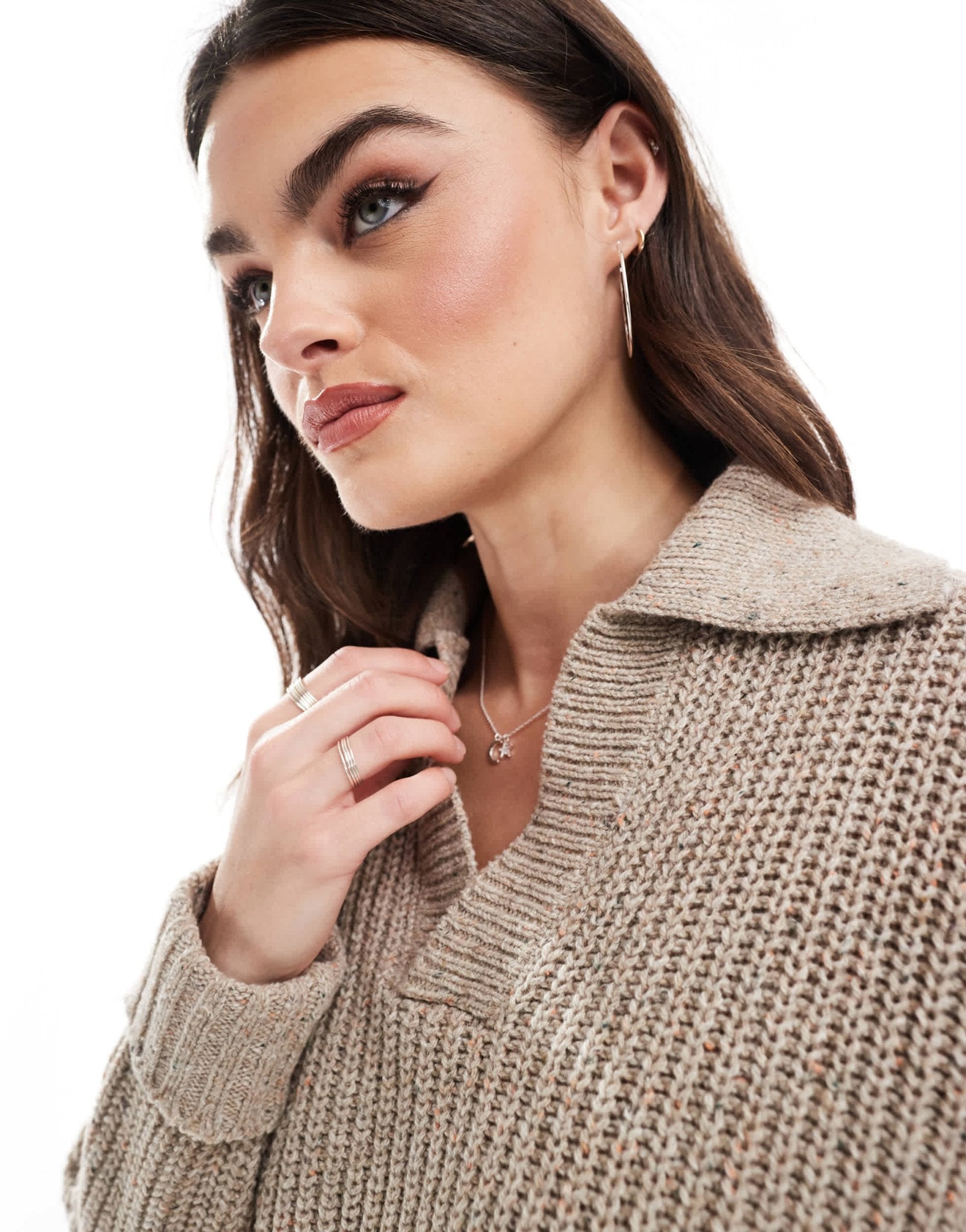 G - Star heavyweight knitted v neck jumper in beige - ASOS Sample Sale