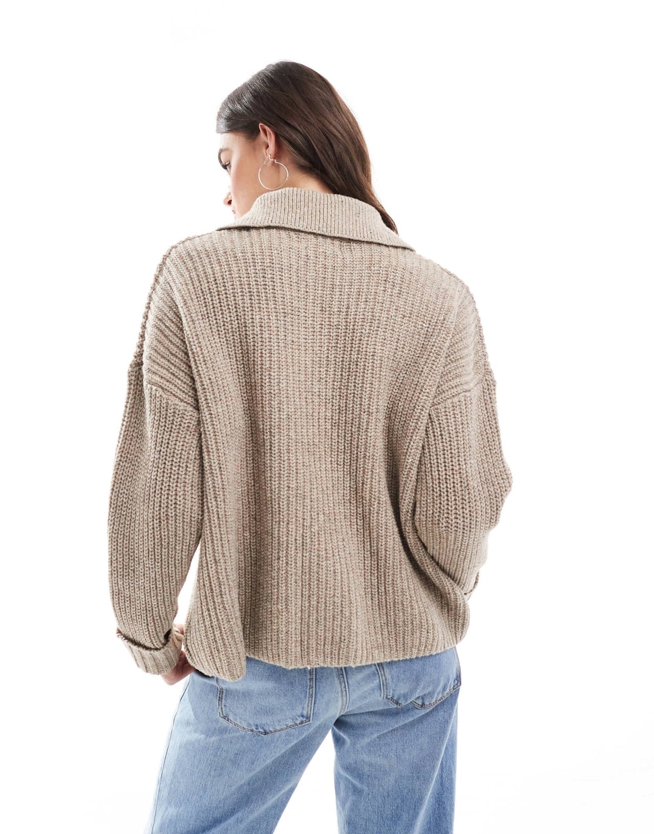 G - Star heavyweight knitted v neck jumper in beige - ASOS Sample Sale