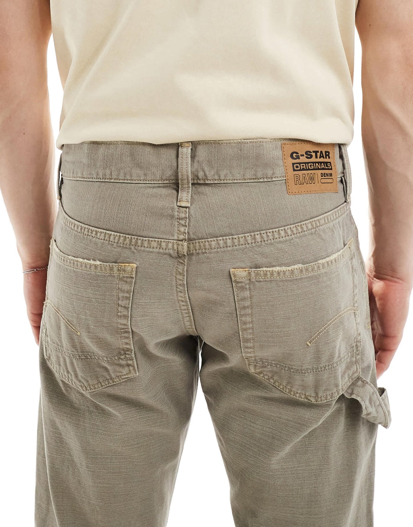 G - Star lenney bootcut denim jeans in beige - ASOS Sample Sale