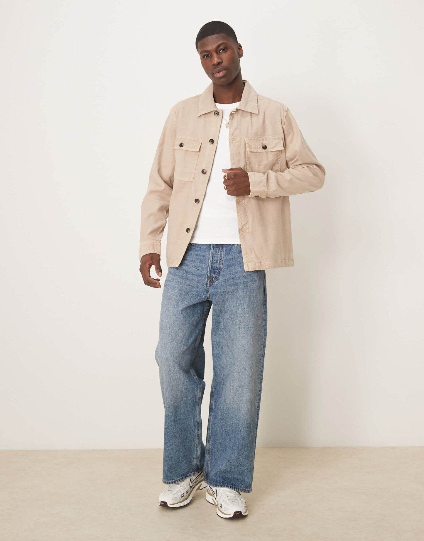 GANT 2 pocket linen/cotton overshirt in beige - ASOS Sample Sale