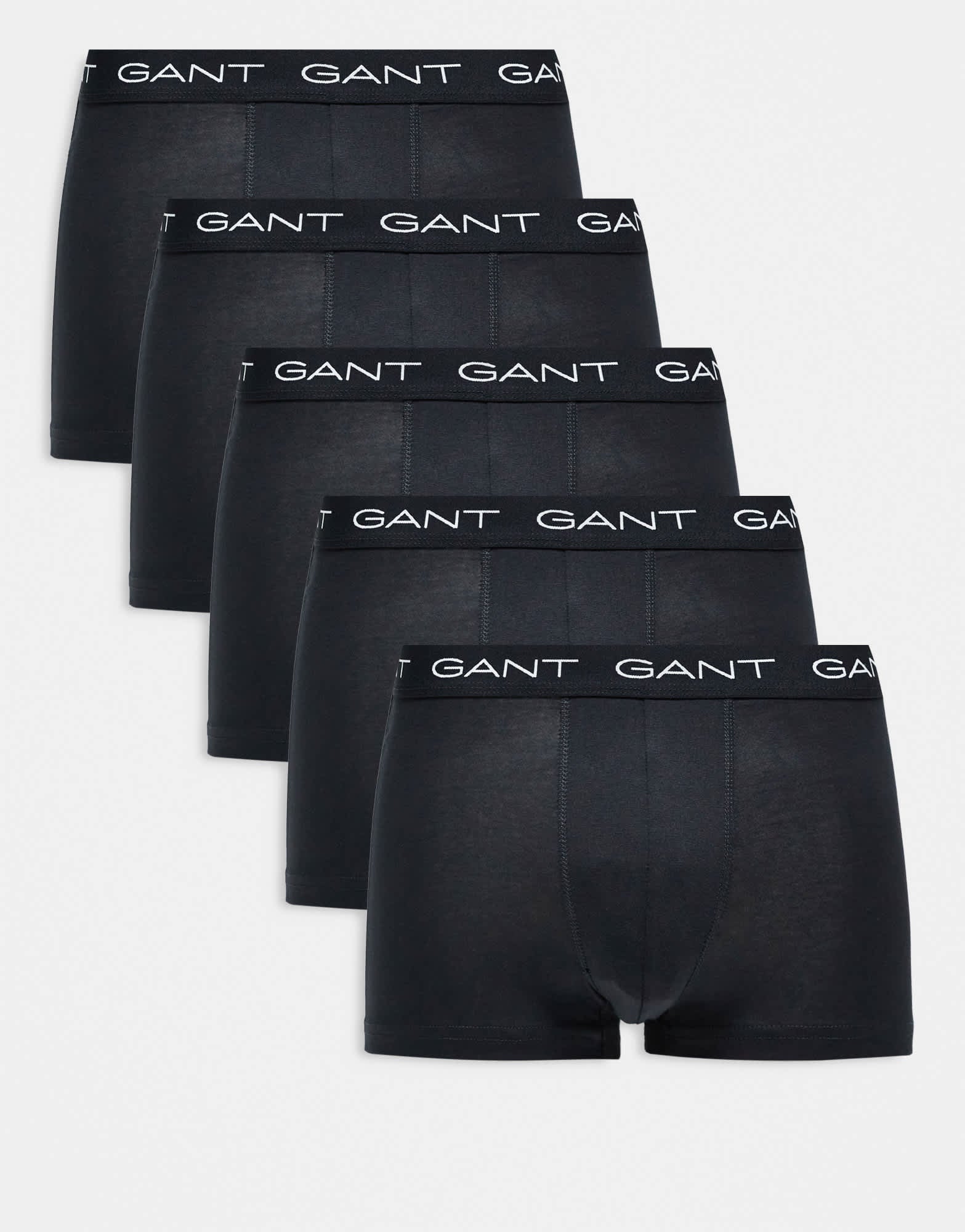 GANT 5 pack trunks with logo waistband in black - ASOS Sample Sale