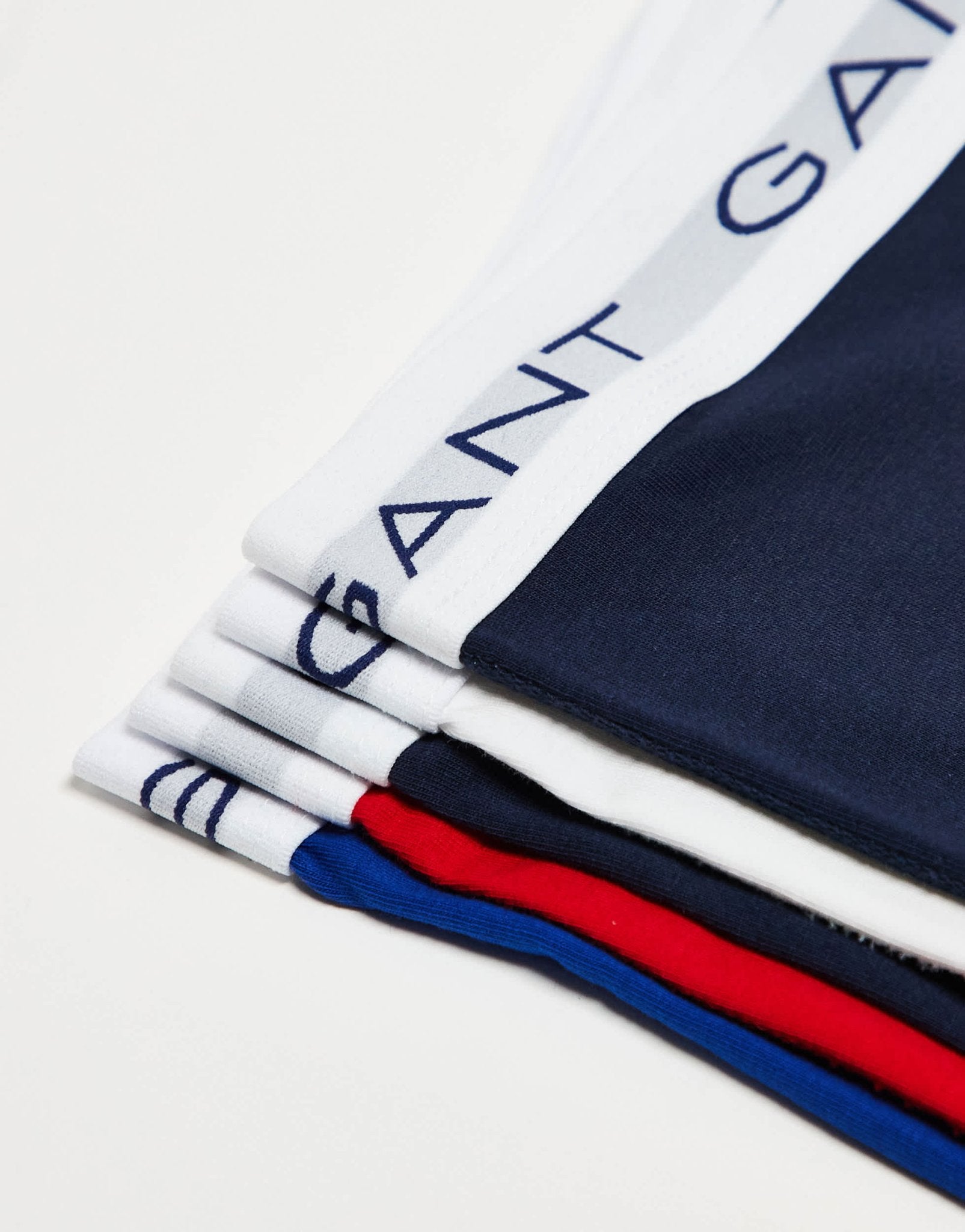 GANT 5 pack trunks with logo waistband in navy blue red white - ASOS Sample Sale