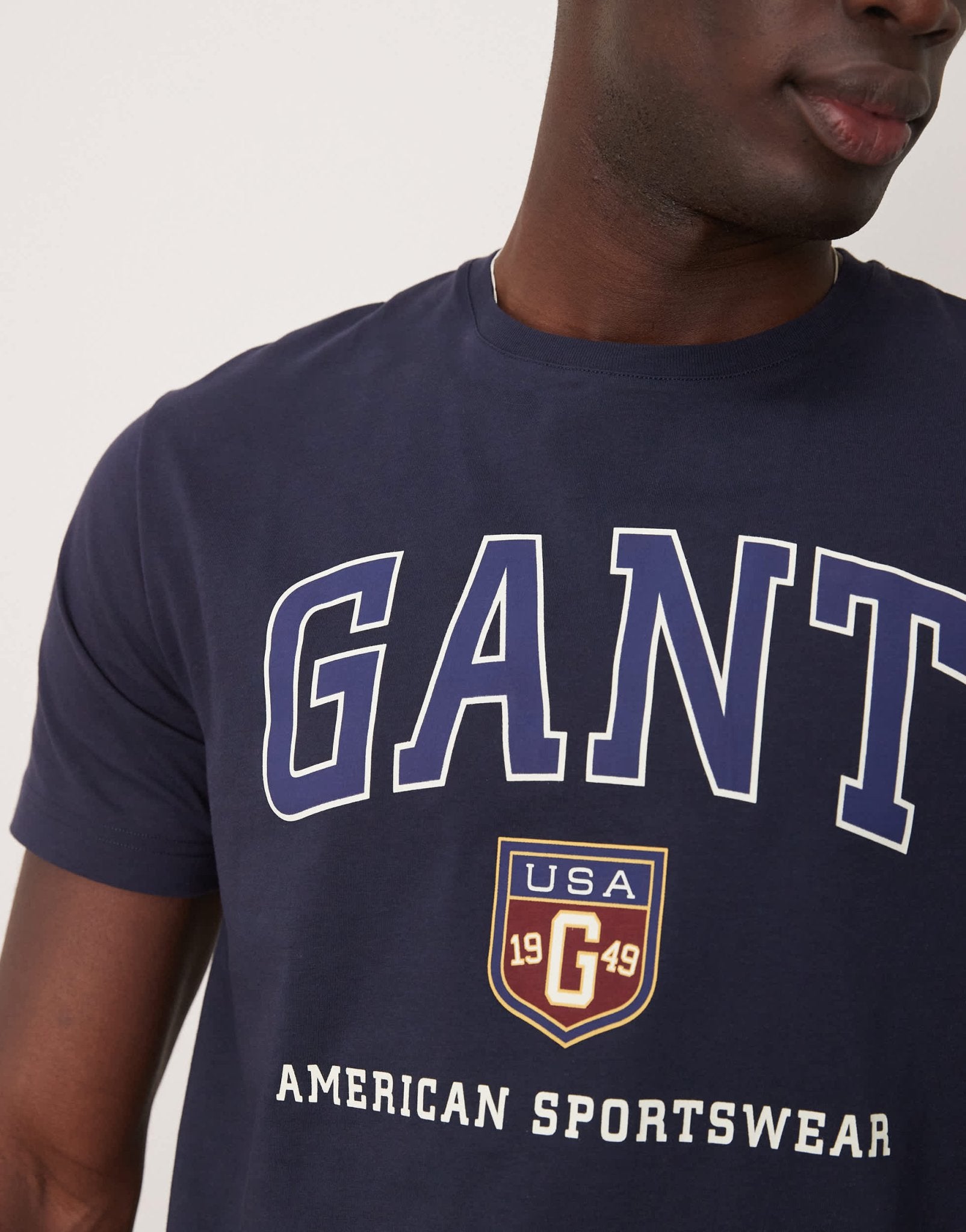 GANT varsity logo t-shirt in navy - ASOS Sample Sale