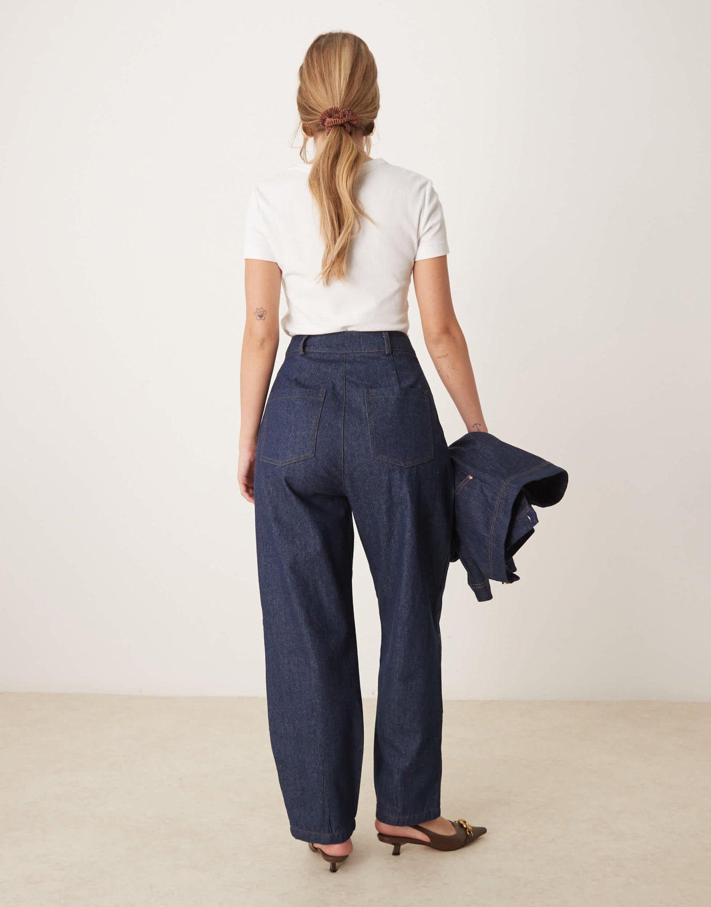 Ghospell high waisted denim jeans co-ord in indigo blue - ASOS Sample Sale