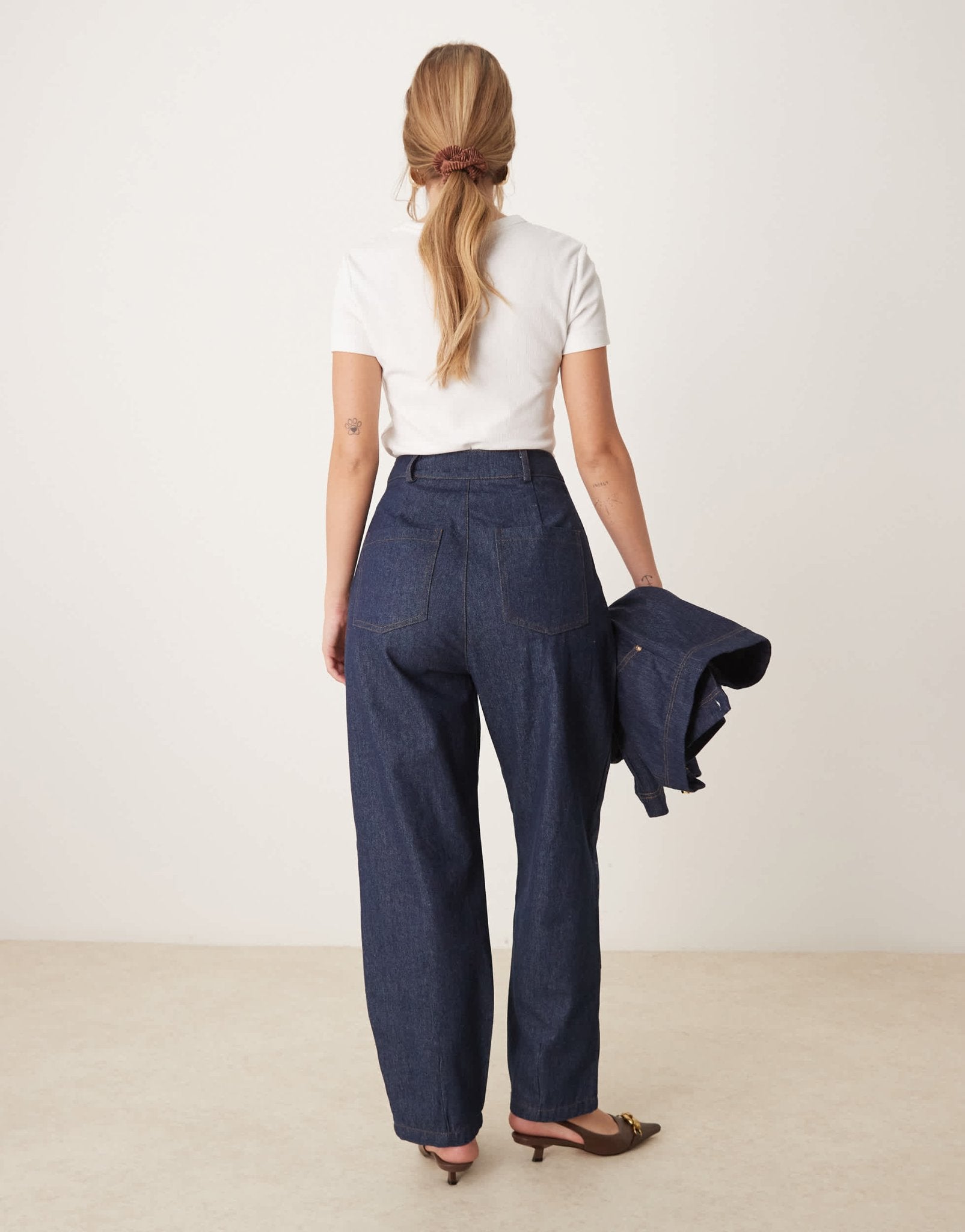 Ghospell high waisted denim jeans co-ord in indigo blue - ASOS Sample Sale