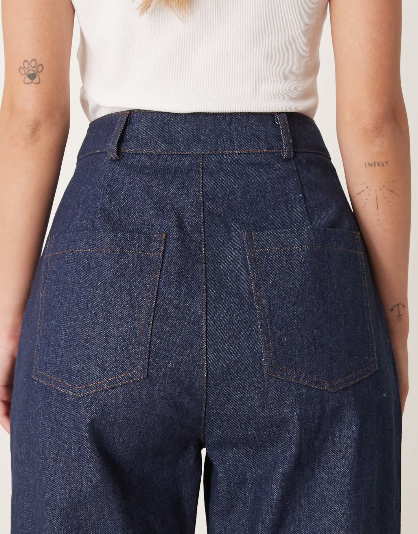 Ghospell high waisted denim jeans co-ord in indigo blue - ASOS Sample Sale