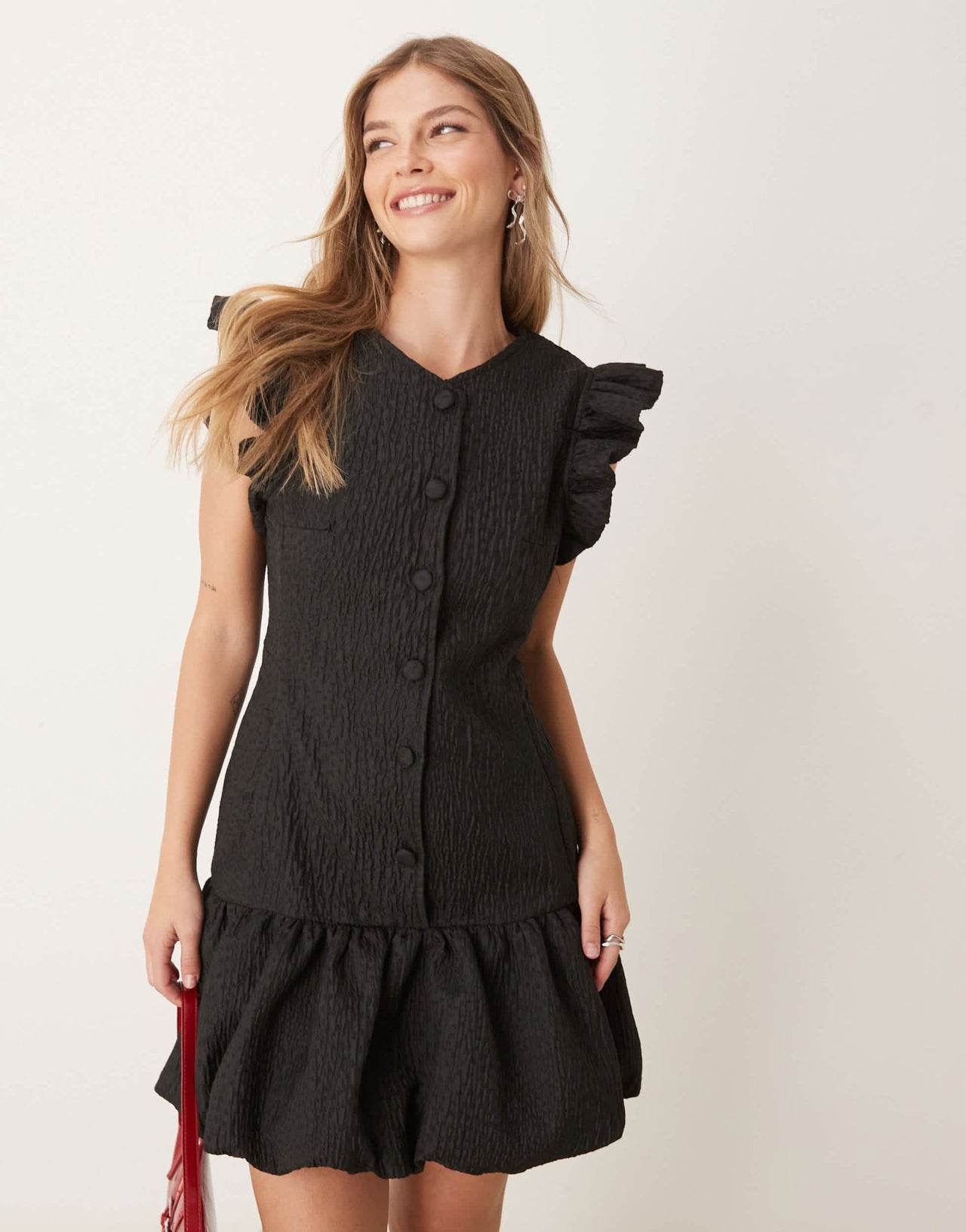 Ghospell jacquard mini dress in black - ASOS Sample Sale