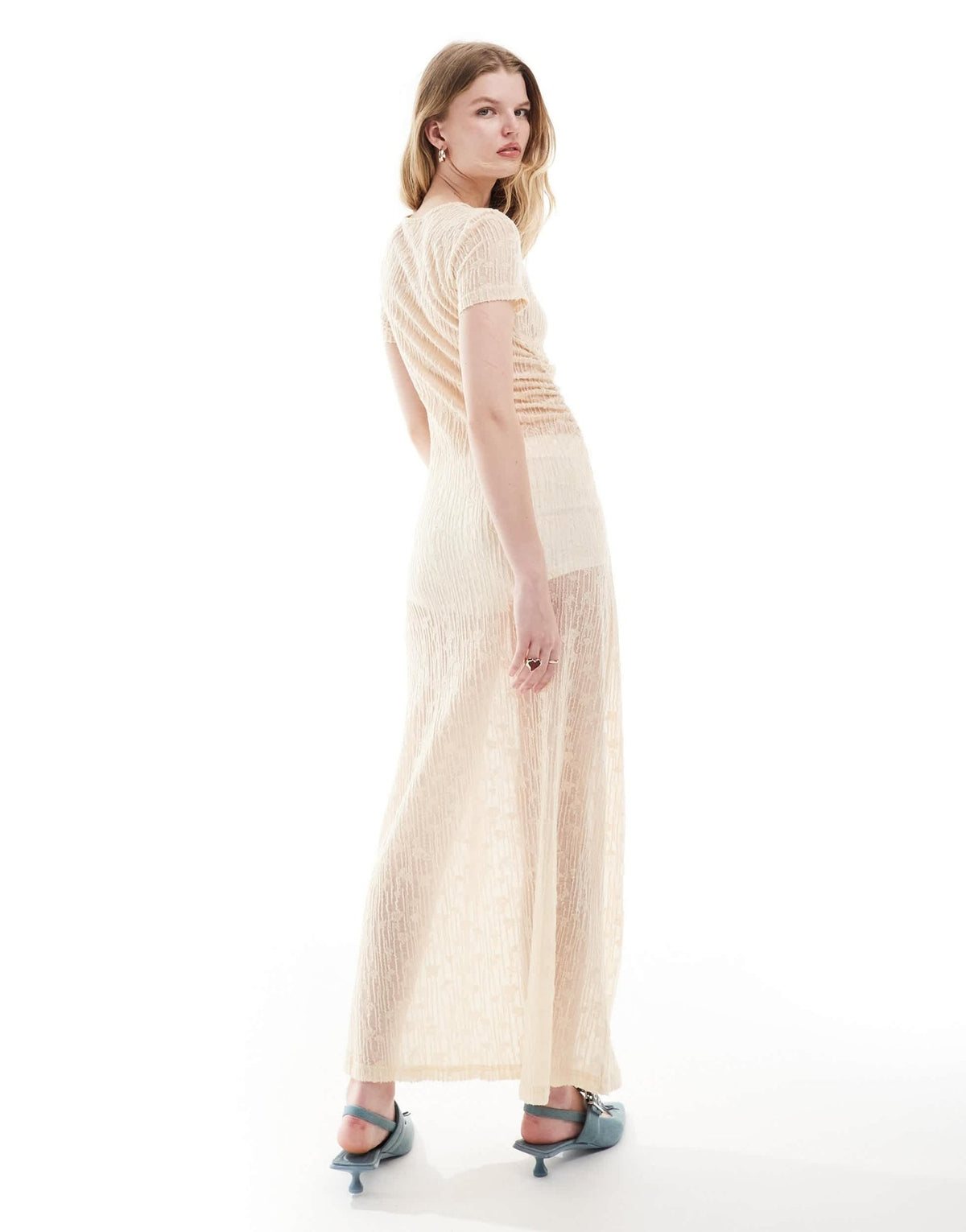 Ghospell lace midaxi dress in vintage cream - ASOS Sample Sale