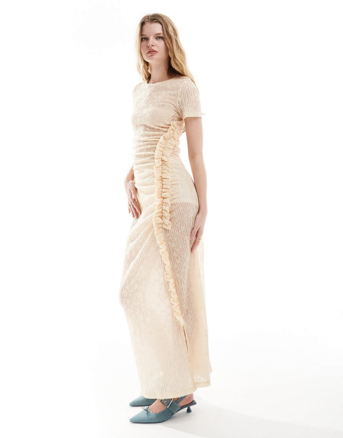 Ghospell lace midaxi dress in vintage cream - ASOS Sample Sale