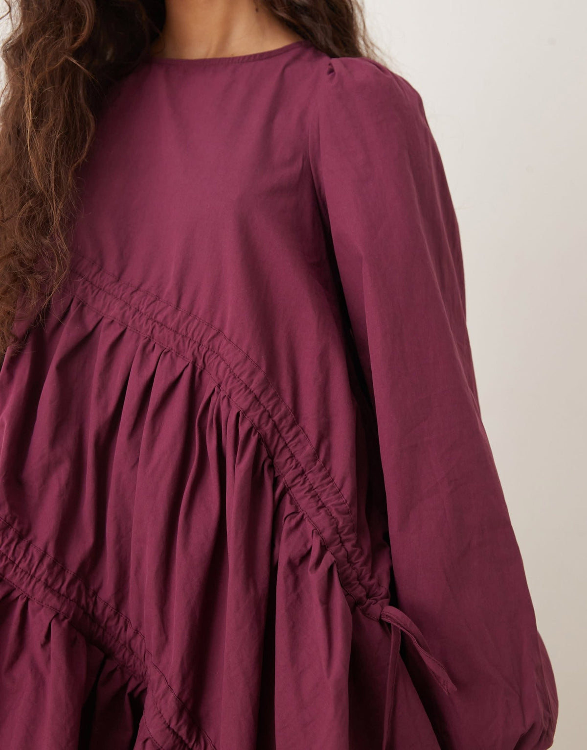 Ghospell oversized ruched mini dress in red - ASOS Sample Sale