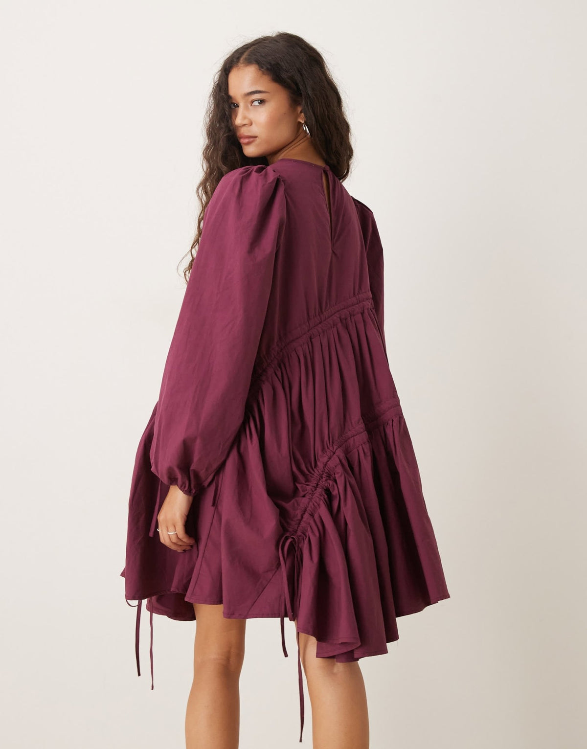 Ghospell oversized ruched mini dress in red - ASOS Sample Sale