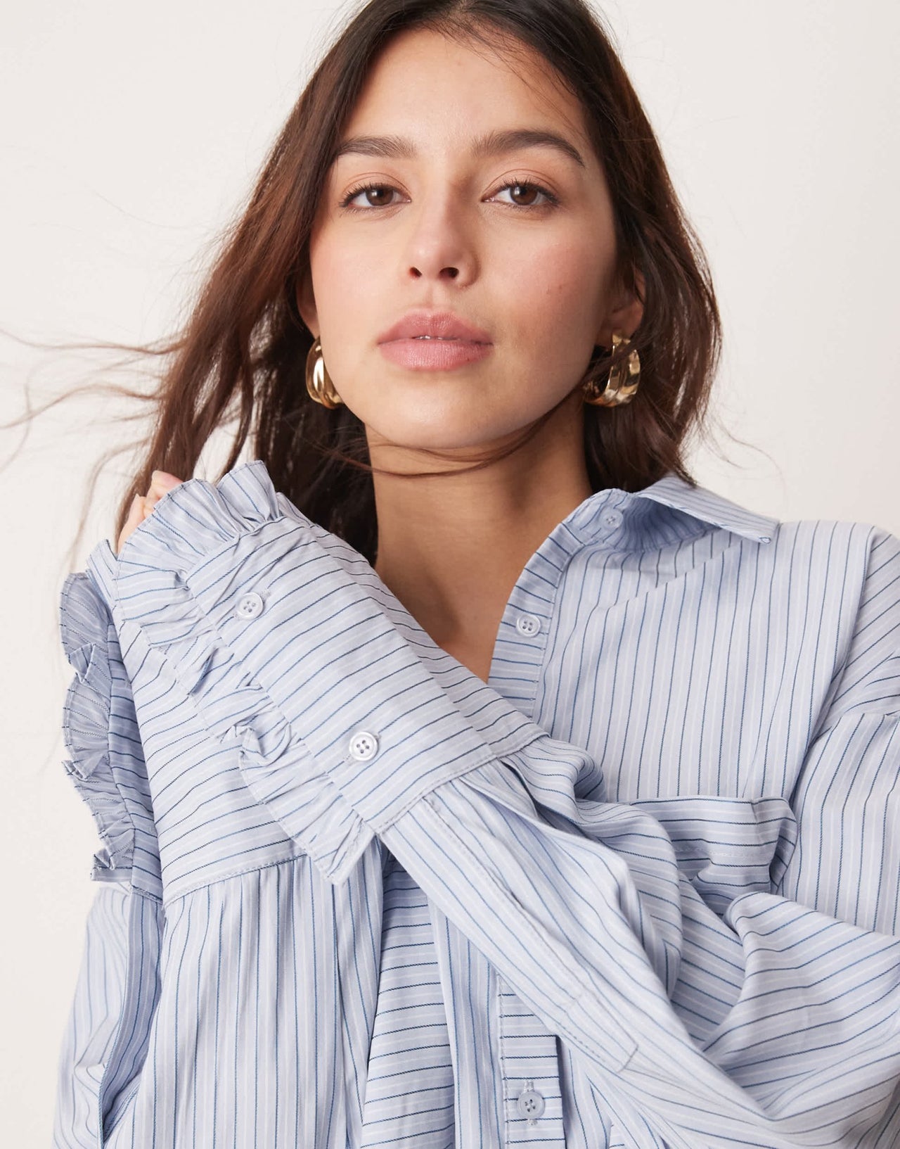 Ghospell oversized shirt in contrast blue stripe - ASOS Sample Sale
