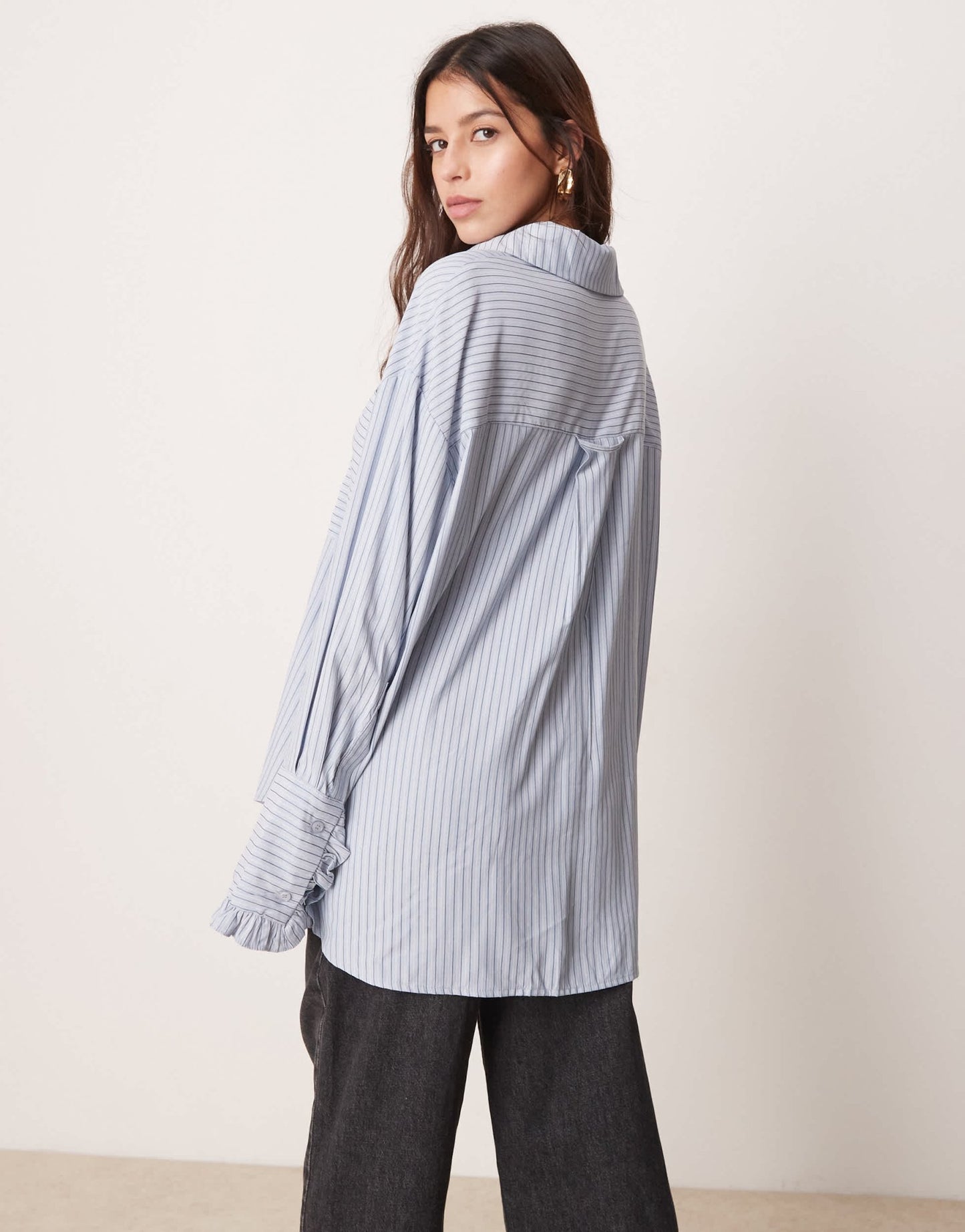 Ghospell oversized shirt in contrast blue stripe - ASOS Sample Sale