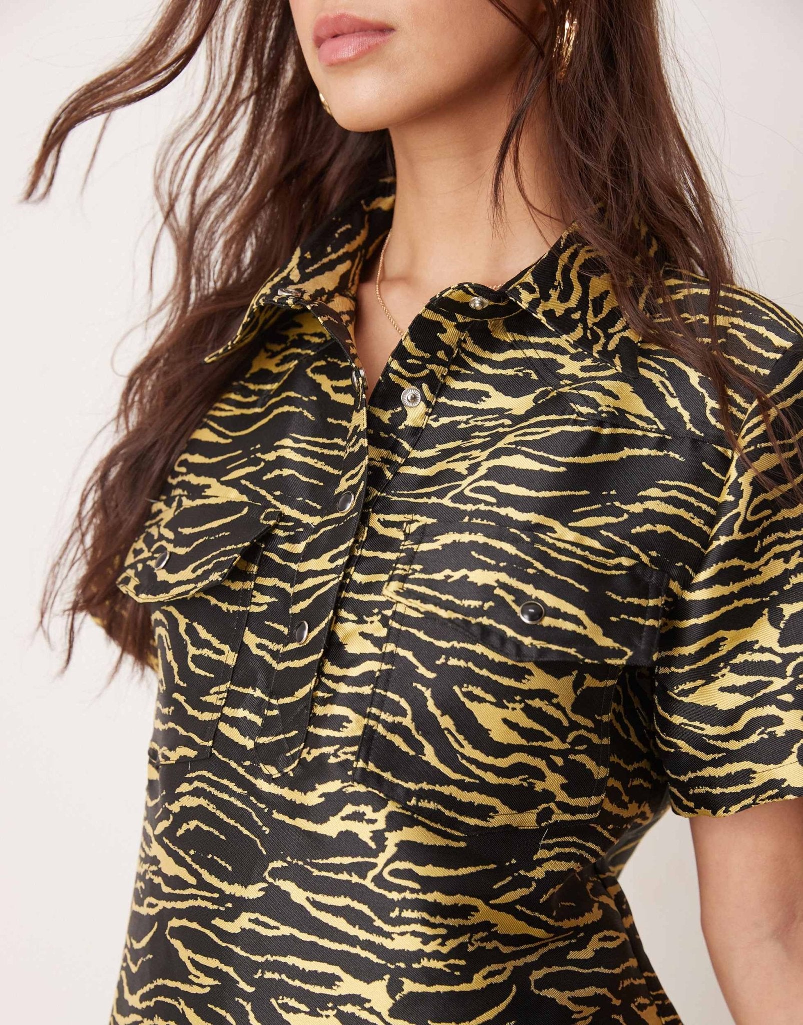 Ghospell zebra print mini dress in black - ASOS Sample Sale