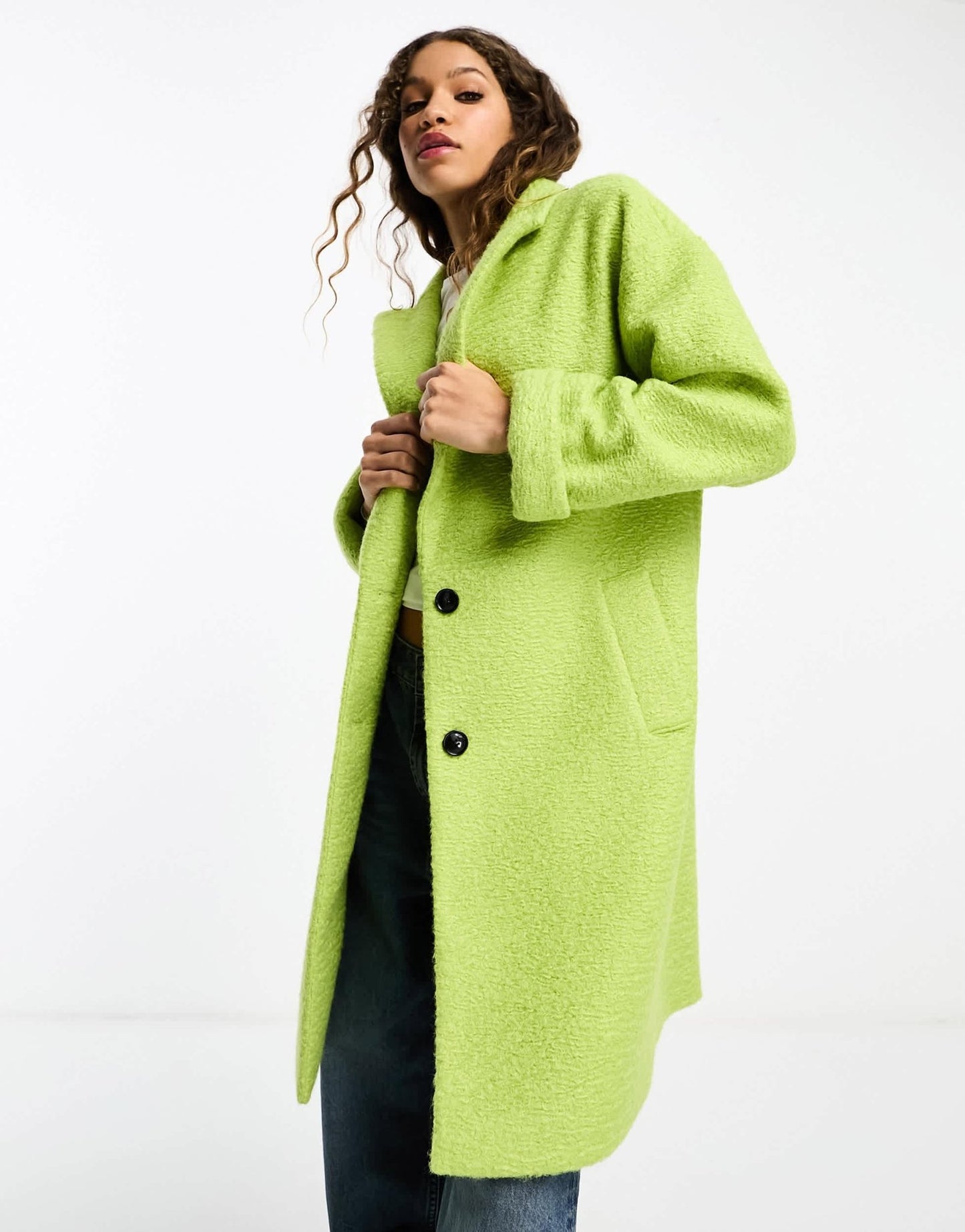 Gianni Feraud smart coat in lime green - ASOS Sample Sale
