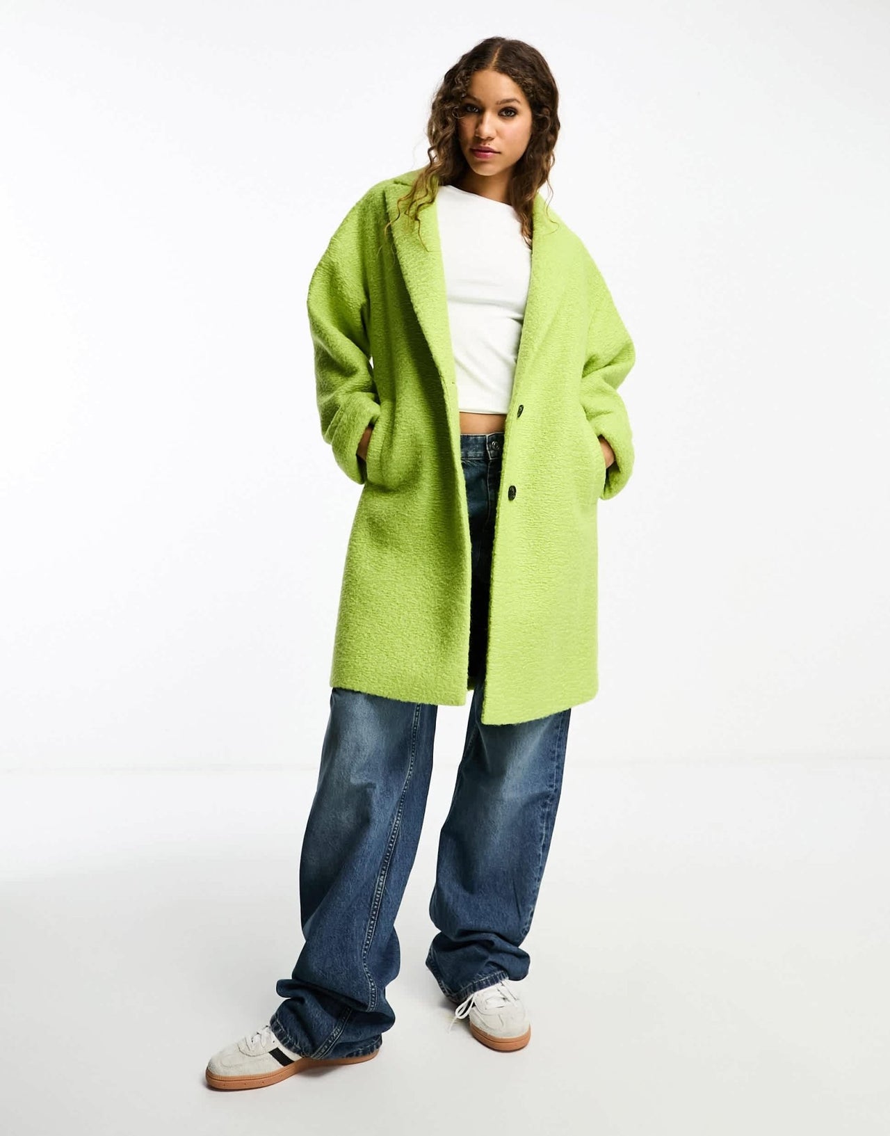 Gianni Feraud smart coat in lime green - ASOS Sample Sale