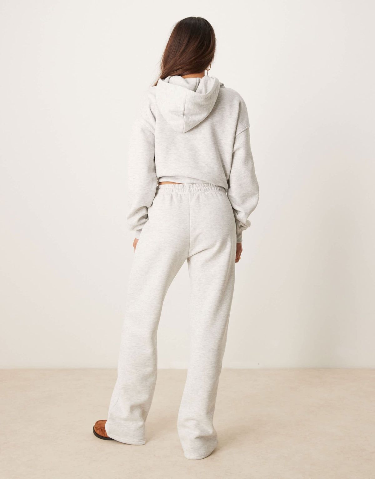 Gina Tricot loose fit straight leg joggers in light grey melange - ASOS Sample Sale