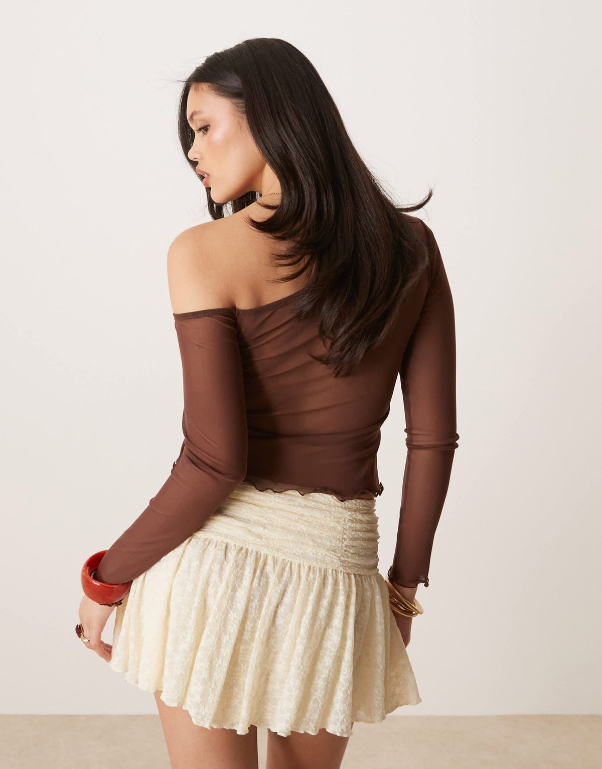 Gina Tricot mini lace skirt in butter yellow - ASOS Sample Sale