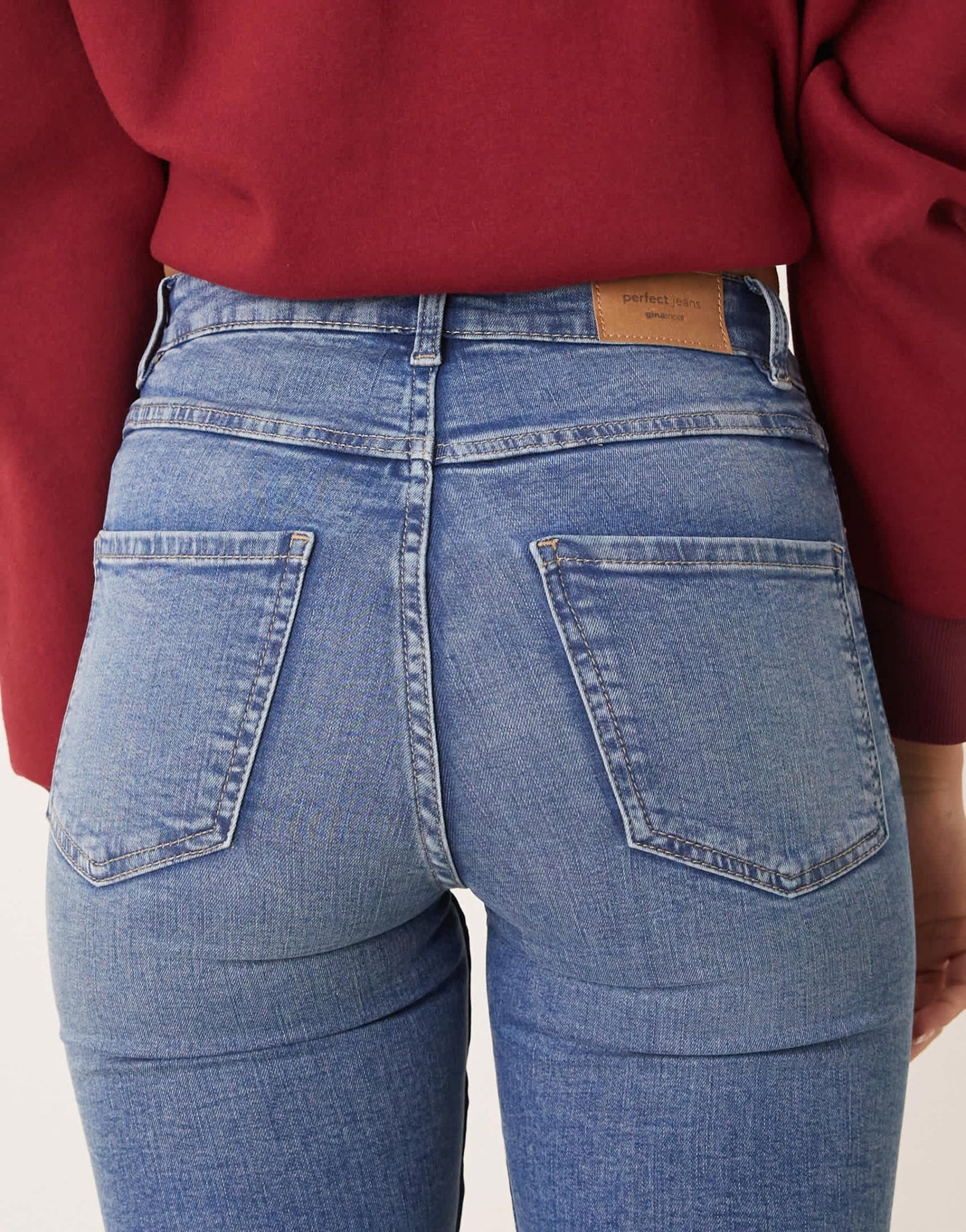Gina Tricot Molly high waist super skinny stretch jeans in mid washed blue - ASOS Sample Sale