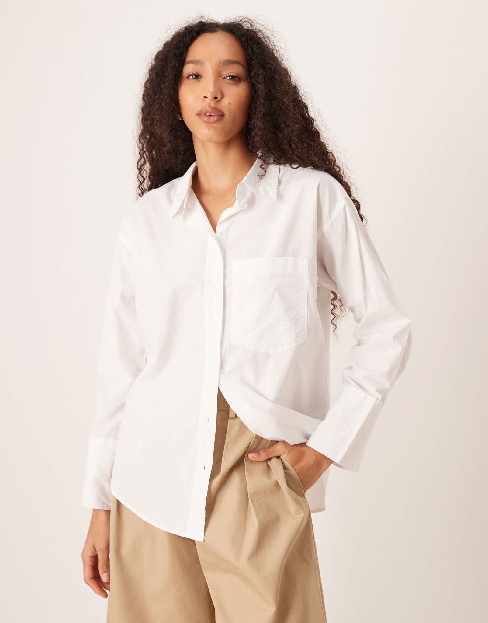 Gina Tricot oxford shirt in white - ASOS Sample Sale
