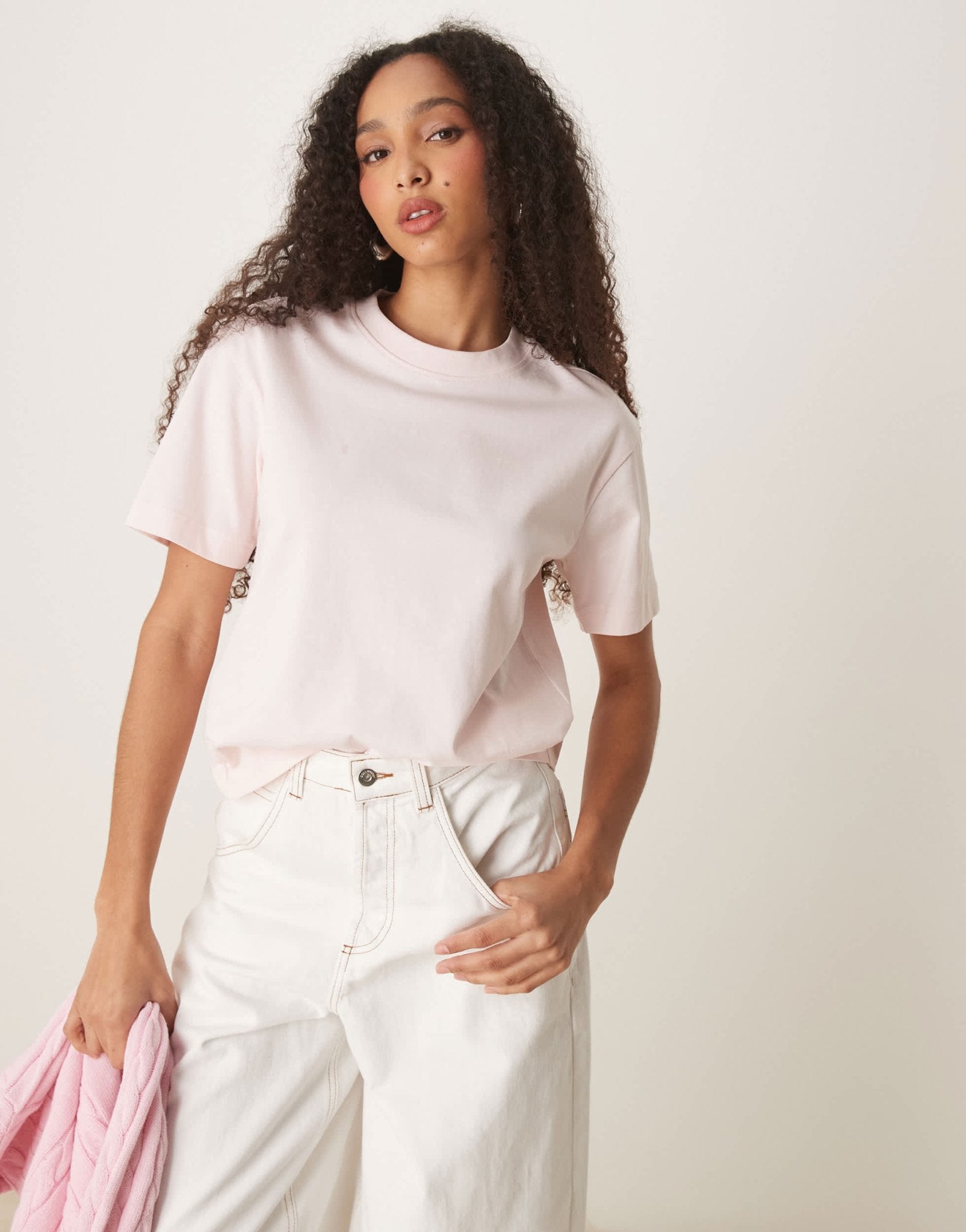 Gina Tricot short sleeve t-shirt in pink - ASOS Sample Sale