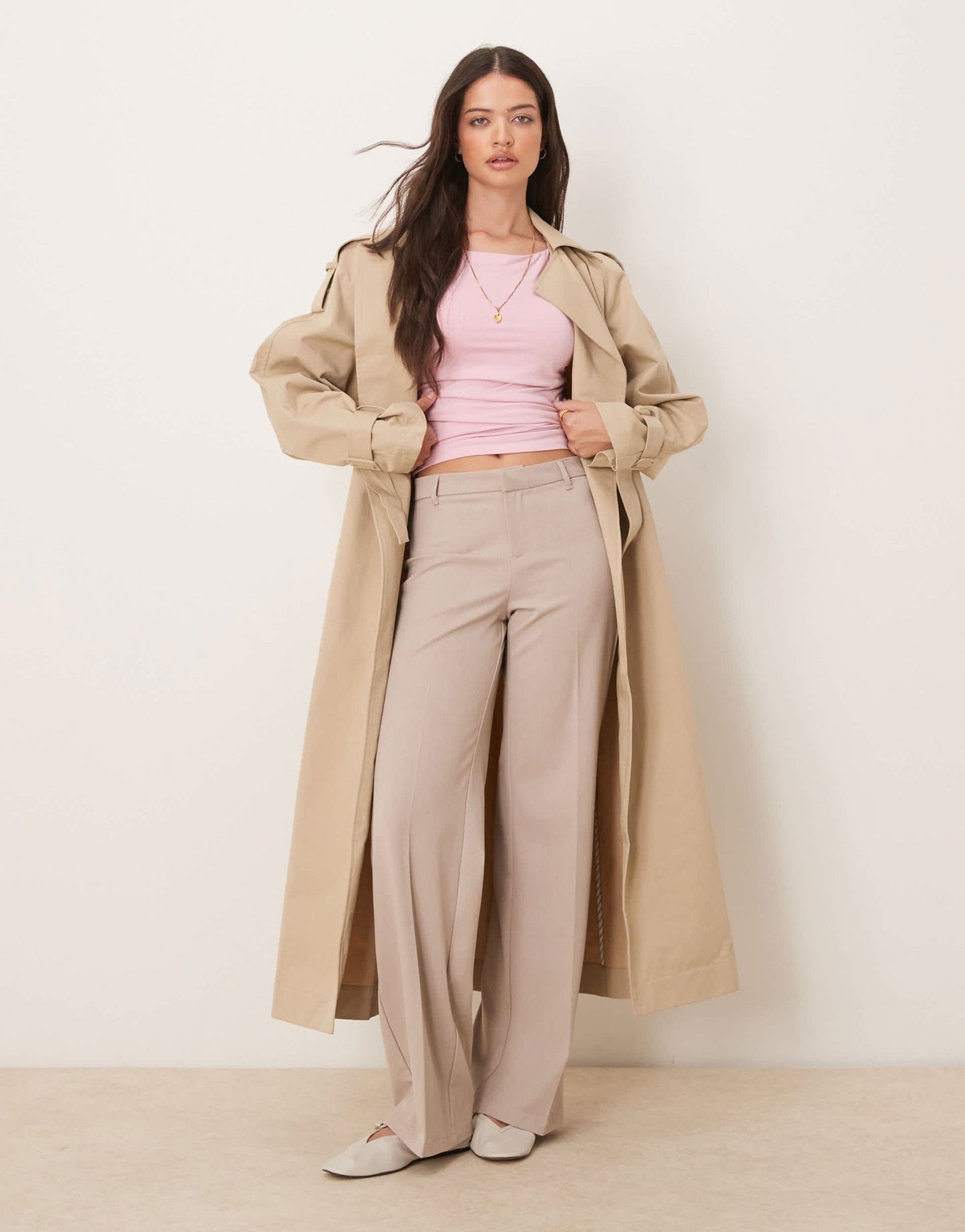 Gina Tricot Soft Touch jersey top with drape boat neck and ruched side detail in pink - ASOS Sample Sale