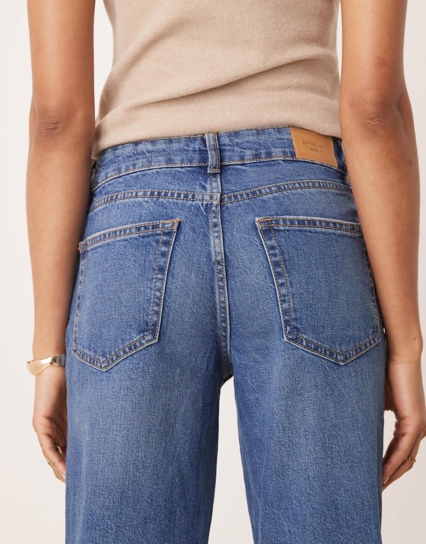 Gina Tricot Tall slim fit straight leg jeans in darkwash blue - ASOS Sample Sale
