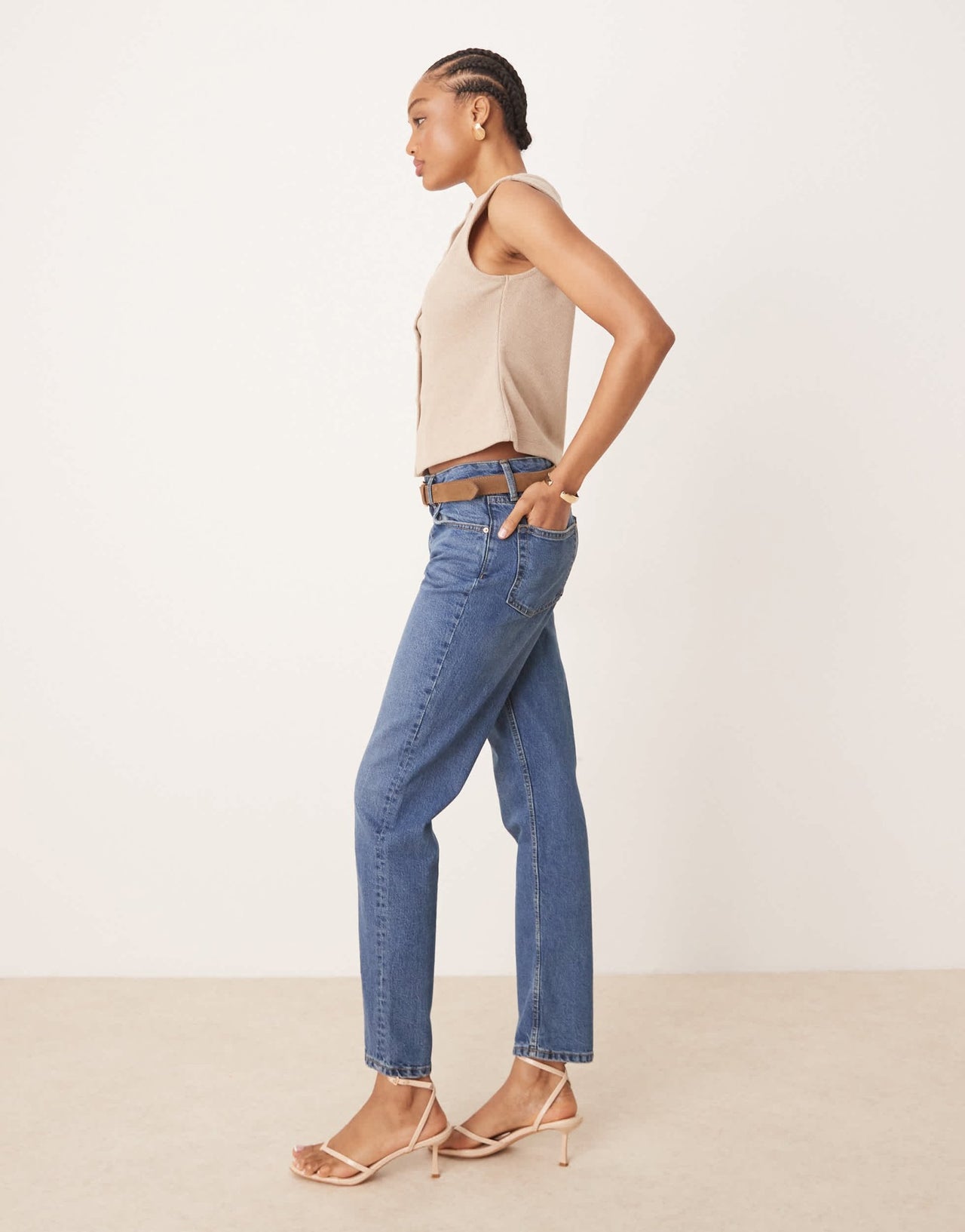 Gina Tricot Tall slim fit straight leg jeans in darkwash blue - ASOS Sample Sale