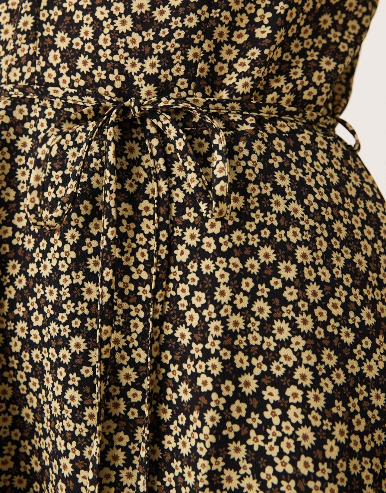 Glamorous long sleeve v neck mini dress in black and yellow ditsy floral - ASOS Sample Sale
