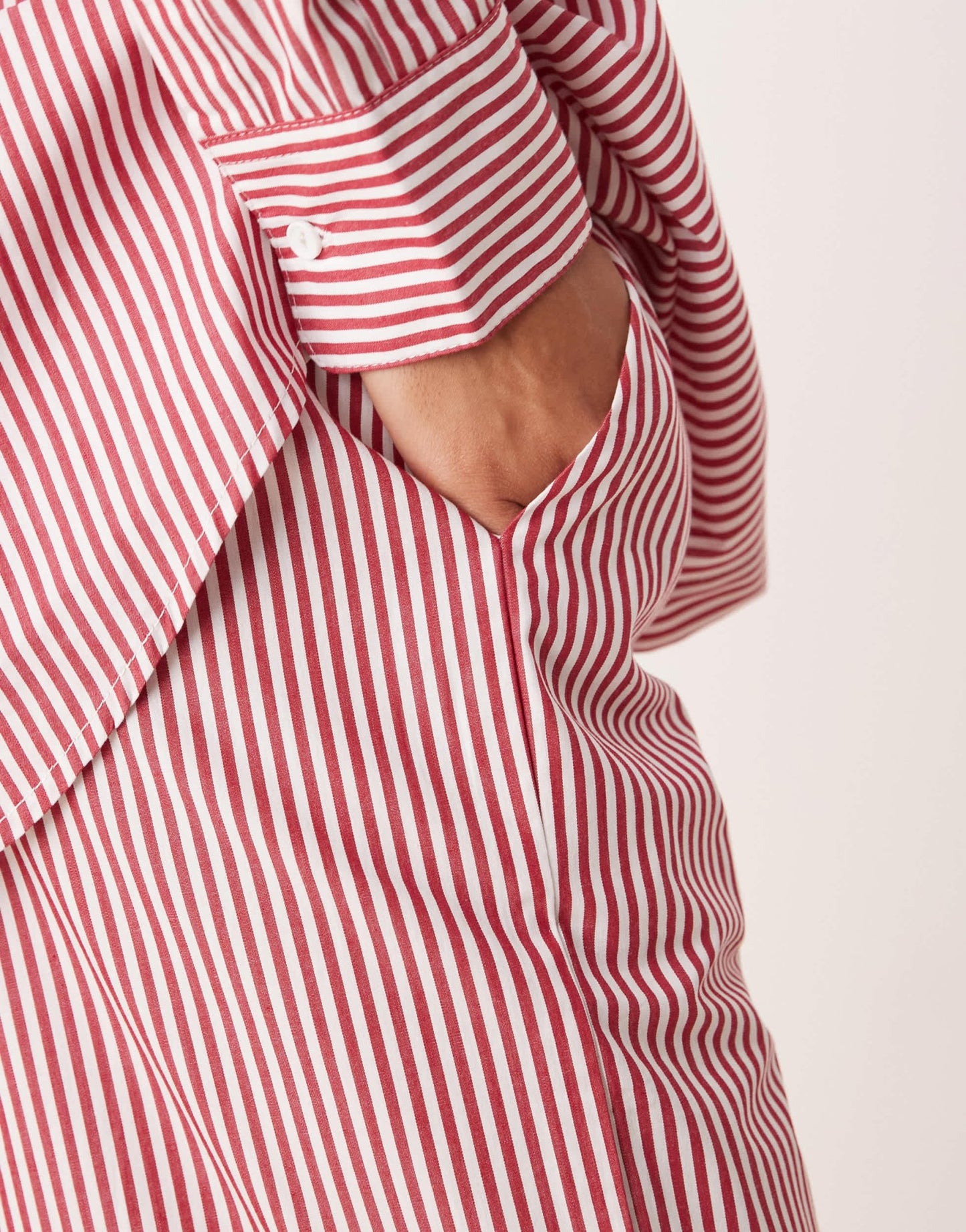 Glamorous pull on poplin trousers in red stripe co-ord - ASOS Sample Sale